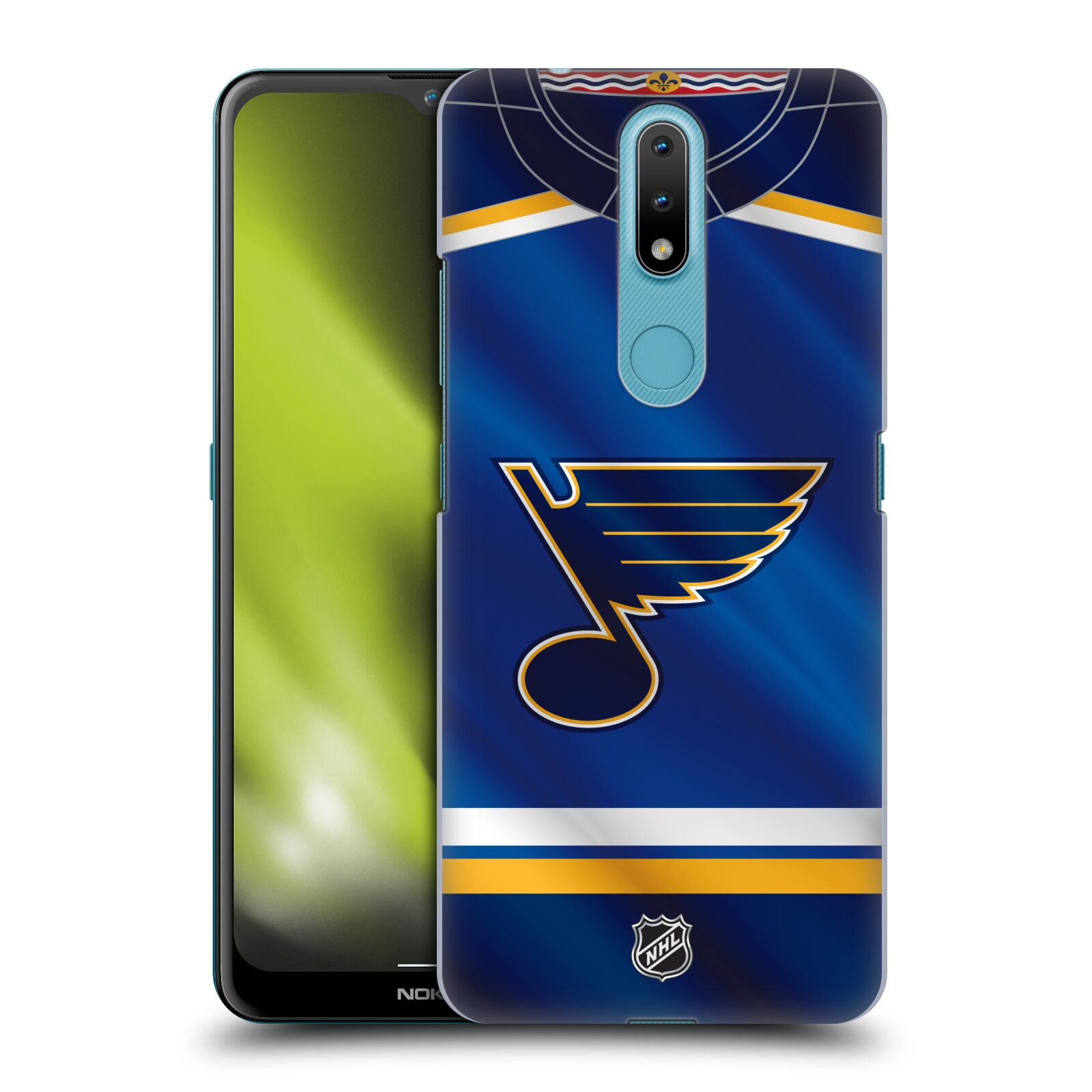 Pouzdro na mobil Nokia 2.4 - HEAD CASE - Hokej NHL - St. Louis Blues - Znak na dresu