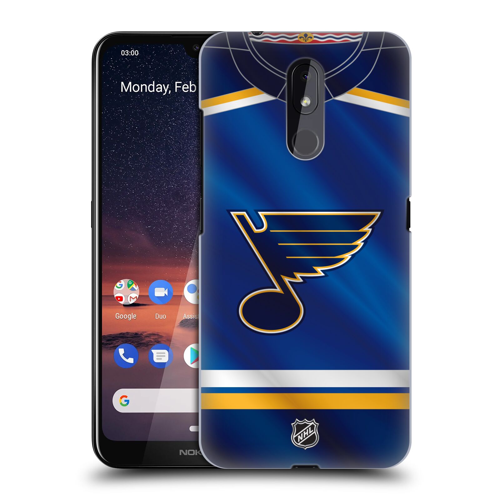 Pouzdro na mobil Nokia 3.2 - HEAD CASE - Hokej NHL - St. Louis Blues - Znak na dresu