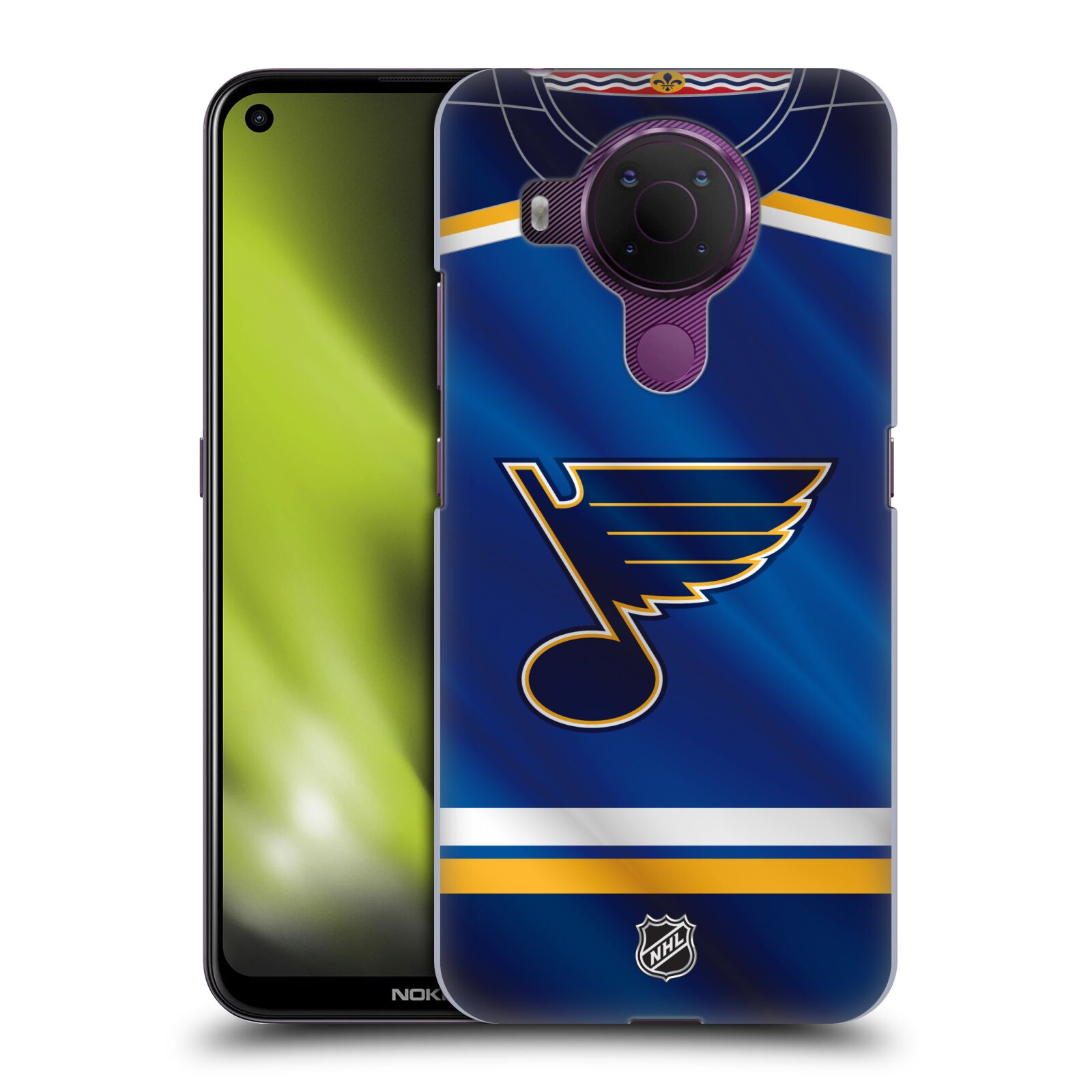 Pouzdro na mobil Nokia 5.4 - HEAD CASE - Hokej NHL - St. Louis Blues - Znak na dresu