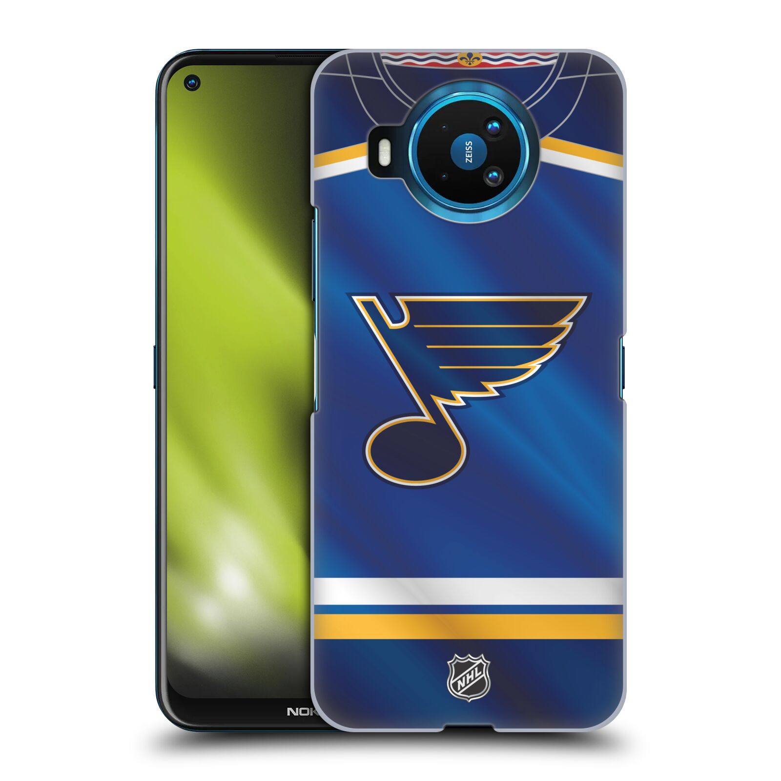 Pouzdro na mobil NOKIA 8.3 - HEAD CASE - Hokej NHL - St. Louis Blues - Znak na dresu