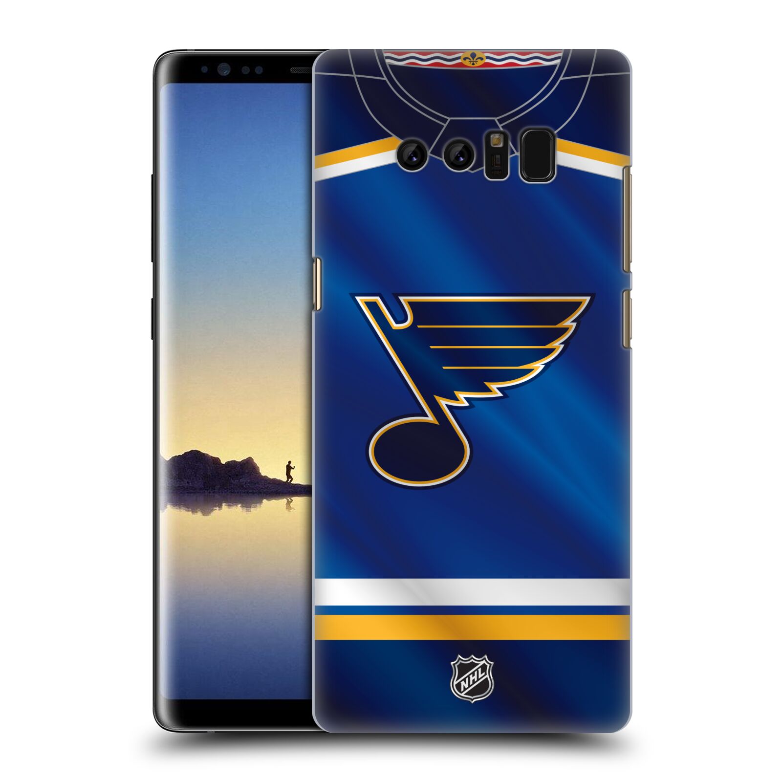 Pouzdro na mobil Samsung Galaxy Note 8 - HEAD CASE - Hokej NHL - St. Louis Blues - Znak na dresu