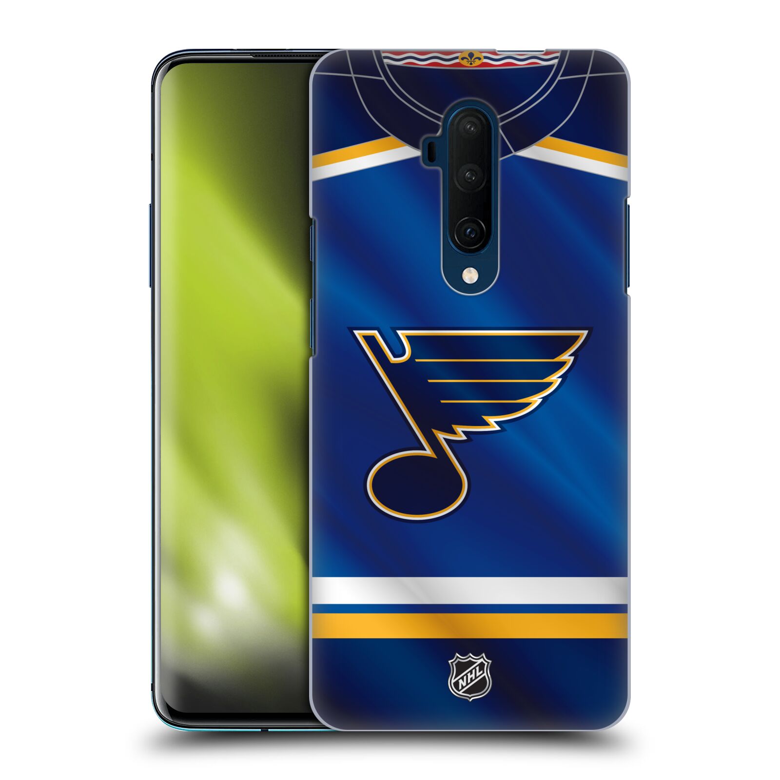 Pouzdro na mobil OnePlus 7T Pro - HEAD CASE - Hokej NHL - St. Louis Blues - Znak na dresu