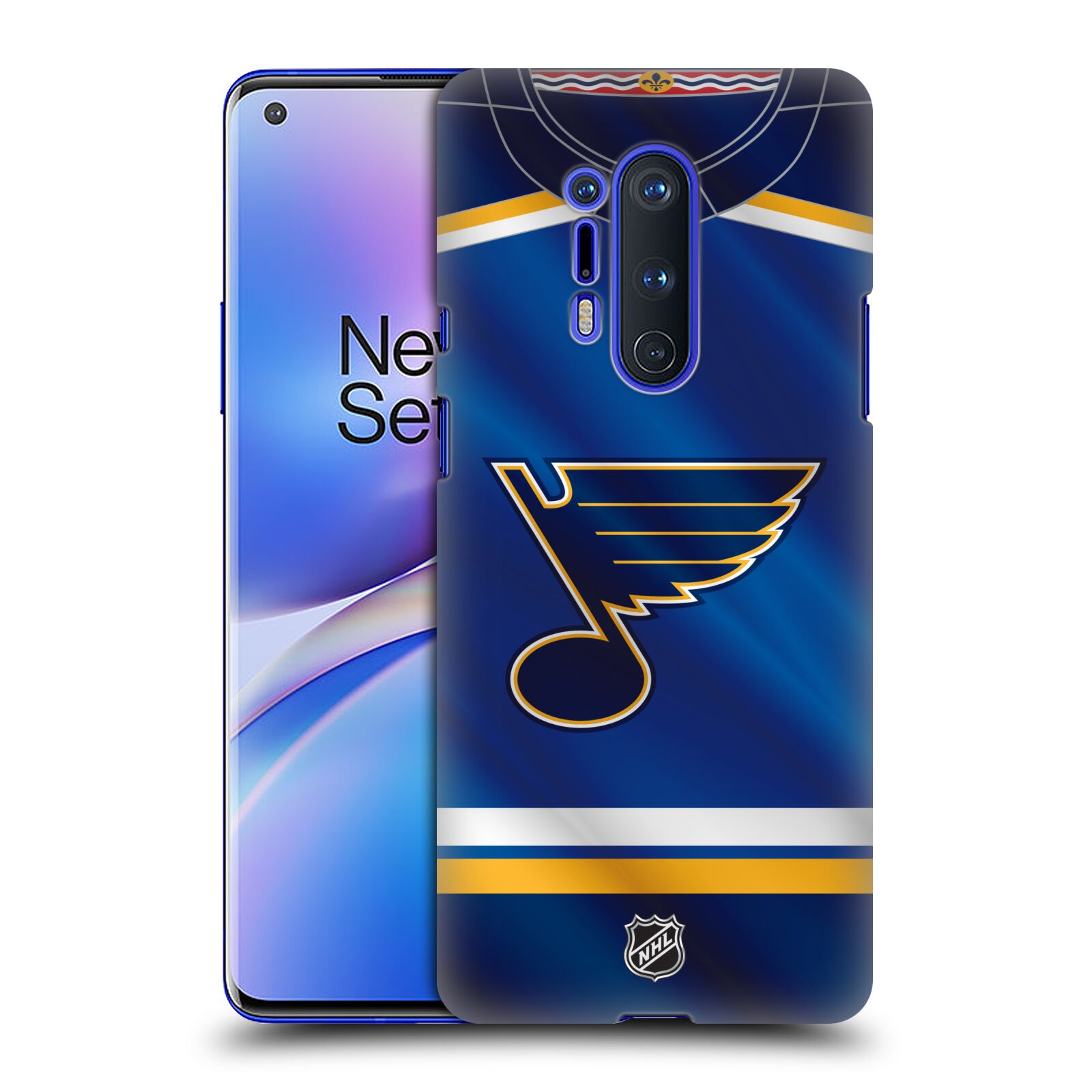 Pouzdro na mobil OnePlus 8 PRO 5G - HEAD CASE - Hokej NHL - St. Louis Blues - Znak na dresu