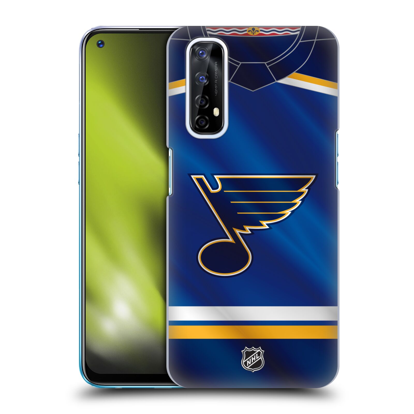 Pouzdro na mobil Realme 7 - HEAD CASE - Hokej NHL - St. Louis Blues - Znak na dresu
