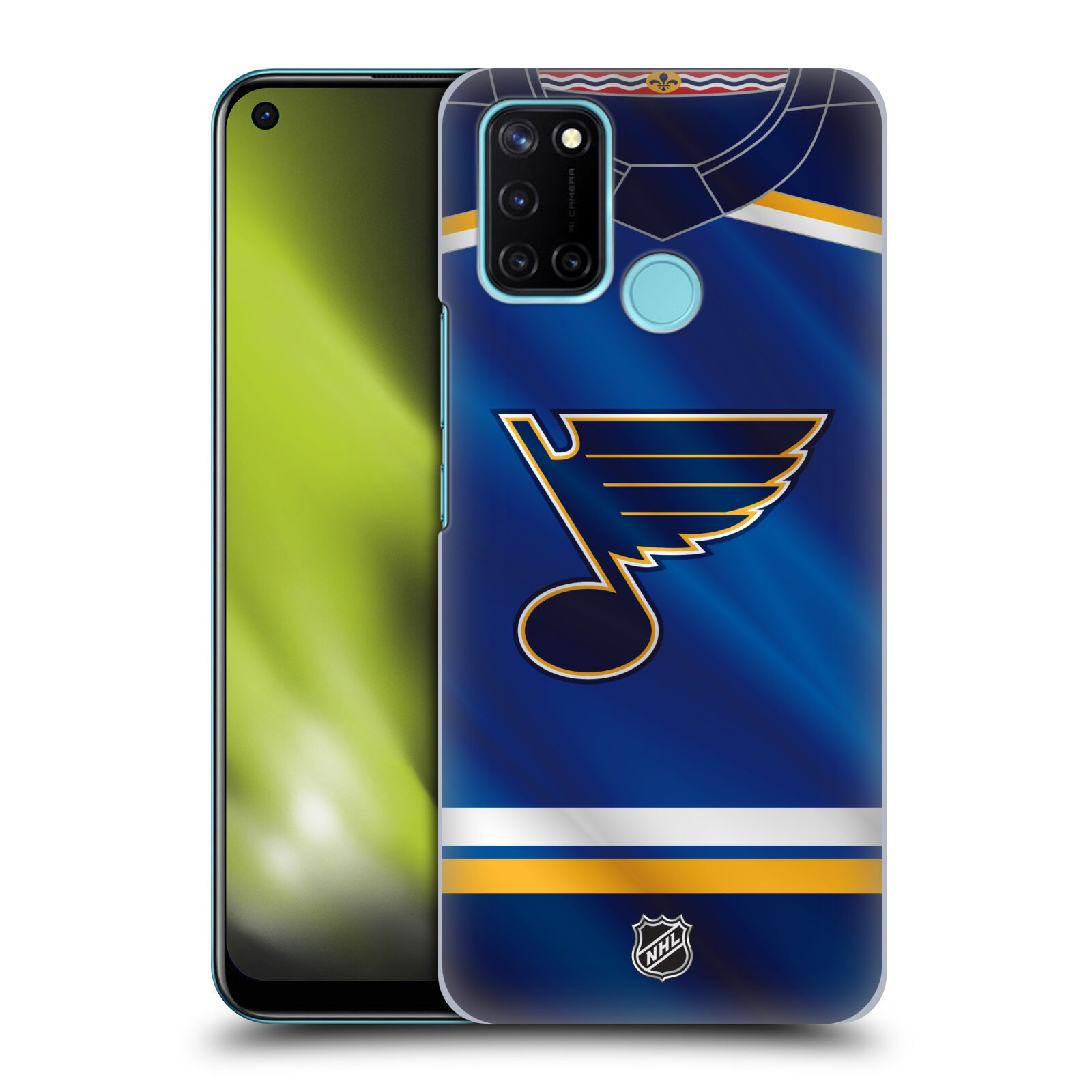 Pouzdro na mobil Realme 7i / Realme C17 - HEAD CASE - Hokej NHL - St. Louis Blues - Znak na dresu