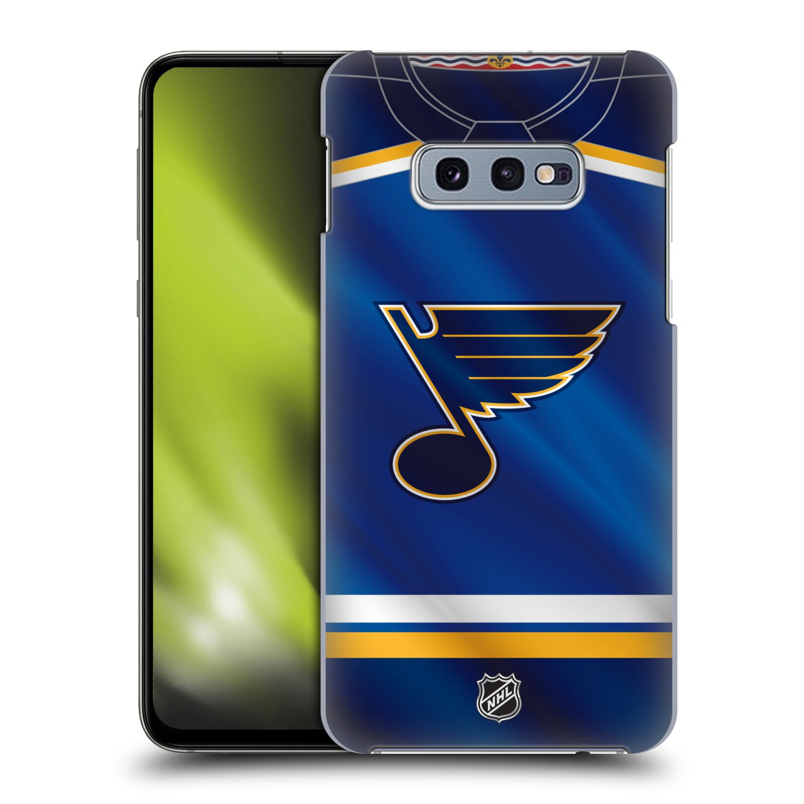 Pouzdro na mobil Samsung Galaxy S10e - HEAD CASE - Hokej NHL - St. Louis Blues - Znak na dresu