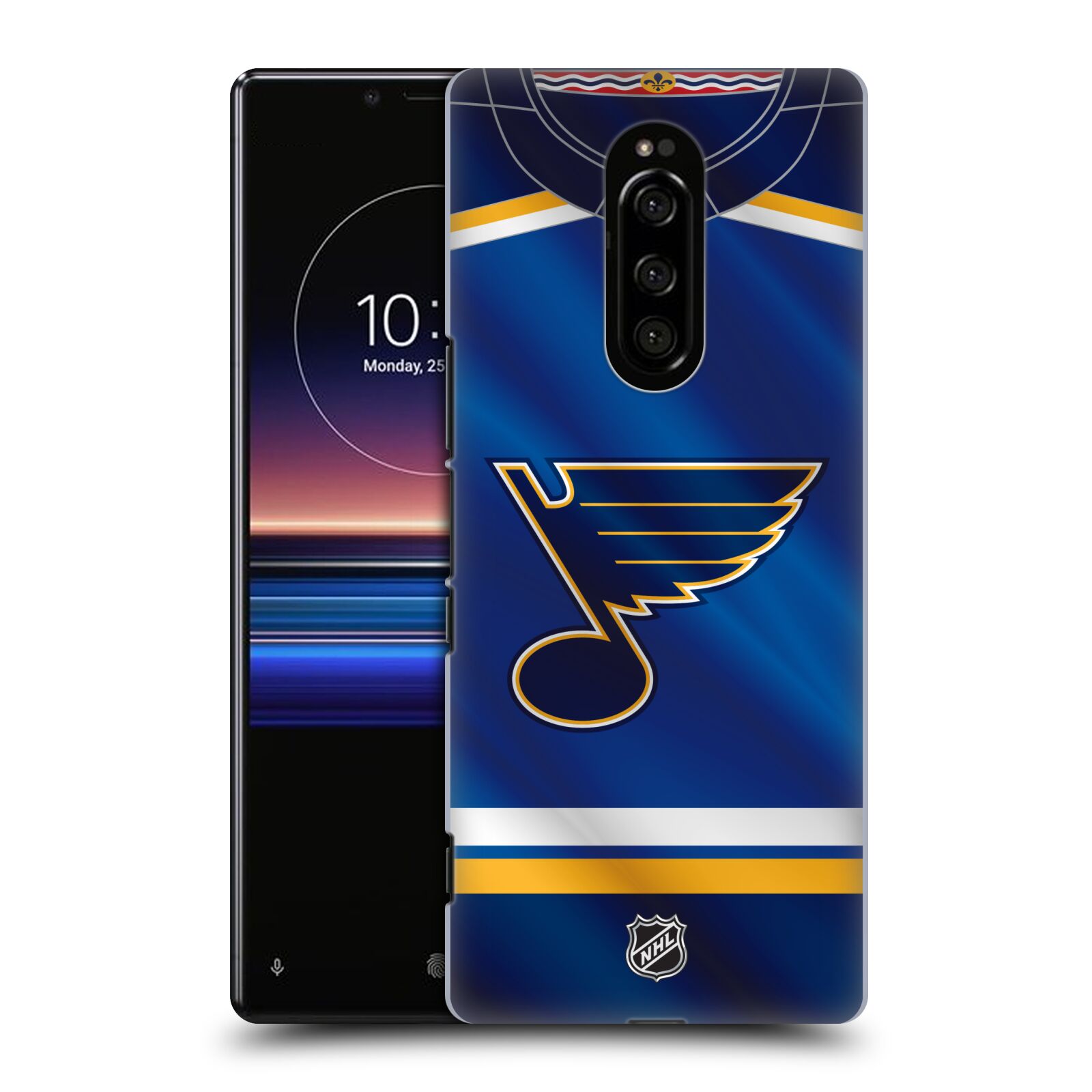 Pouzdro na mobil Sony Xperia 1 - HEAD CASE - Hokej NHL - St. Louis Blues - Znak na dresu