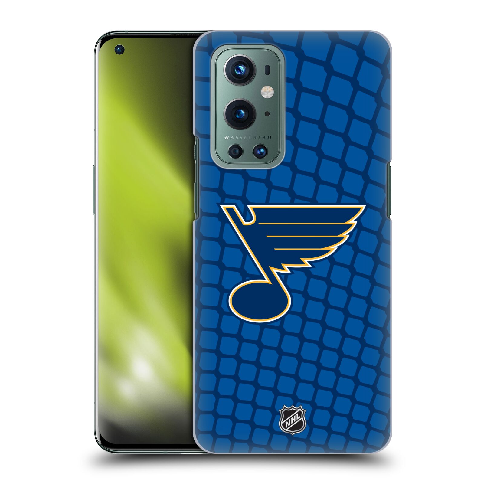 Pouzdro na mobil OnePlus 9 - HEAD CASE - Hokej NHL - St. Louis Blues - Znak v brance