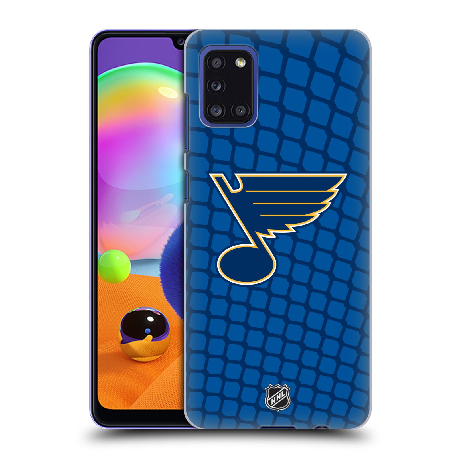 Pouzdro na mobil Samsung Galaxy A31 - HEAD CASE - Hokej NHL - St. Louis Blues - Znak v brance