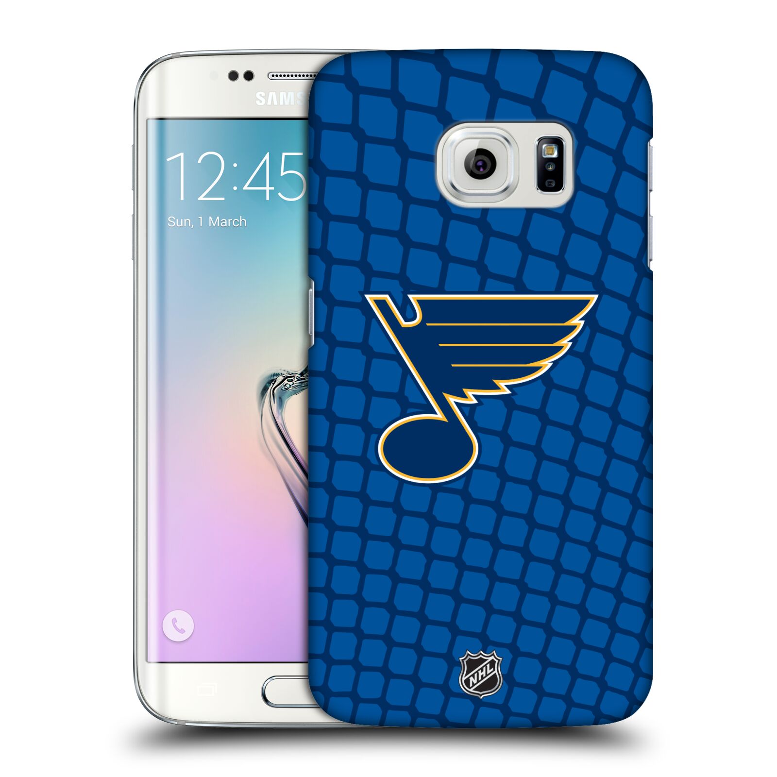 Pouzdro na mobil Samsung Galaxy S6 EDGE - HEAD CASE - Hokej NHL - St. Louis Blues - Znak v brance