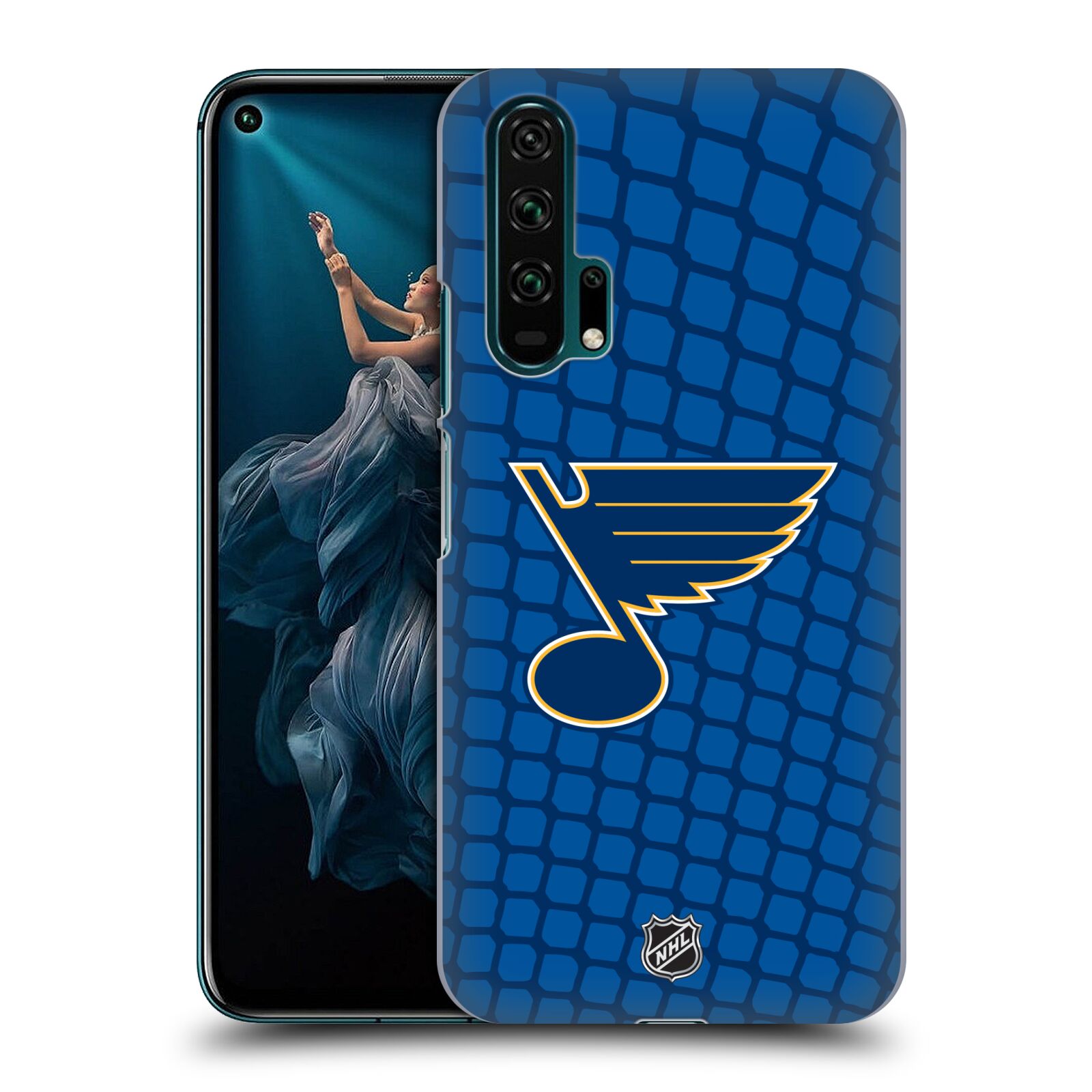 Pouzdro na mobil HONOR 20 PRO - HEAD CASE - Hokej NHL - St. Louis Blues - Znak v brance