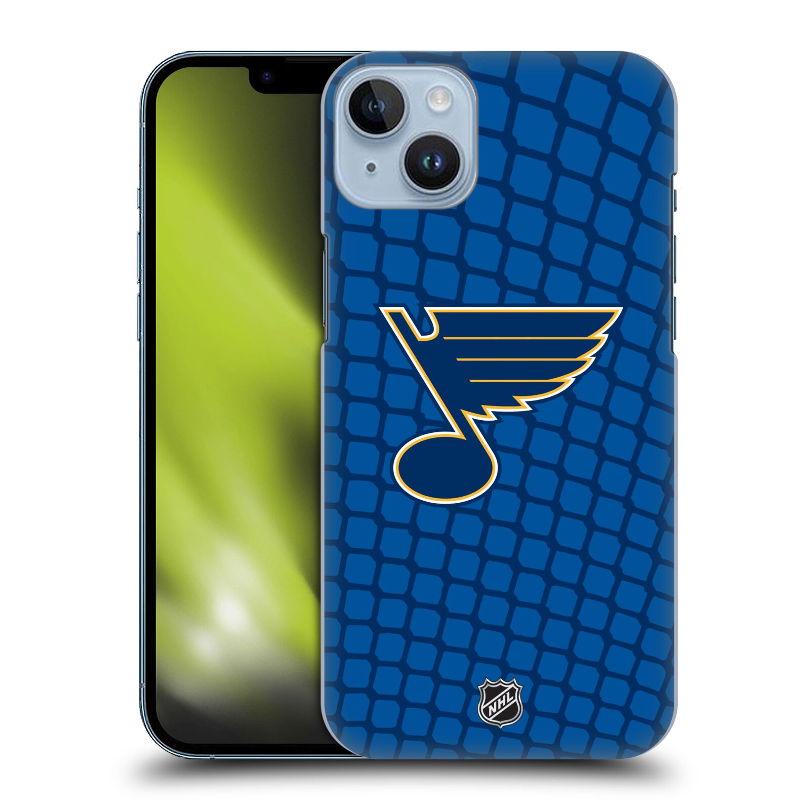 Pouzdro na mobil Apple Iphone 14 PLUS - HEAD CASE - Hokej NHL - St. Louis Blues - Znak v brance