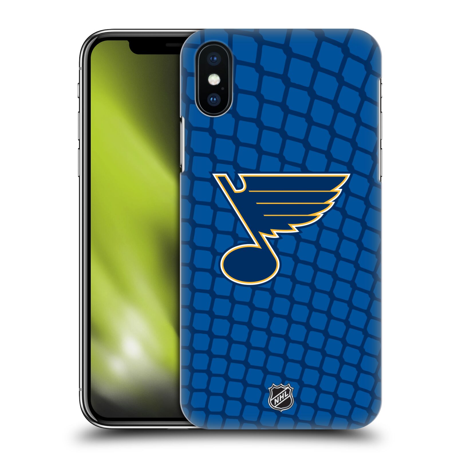 Pouzdro na mobil Apple Iphone X/XS - HEAD CASE - Hokej NHL - St. Louis Blues - Znak v brance