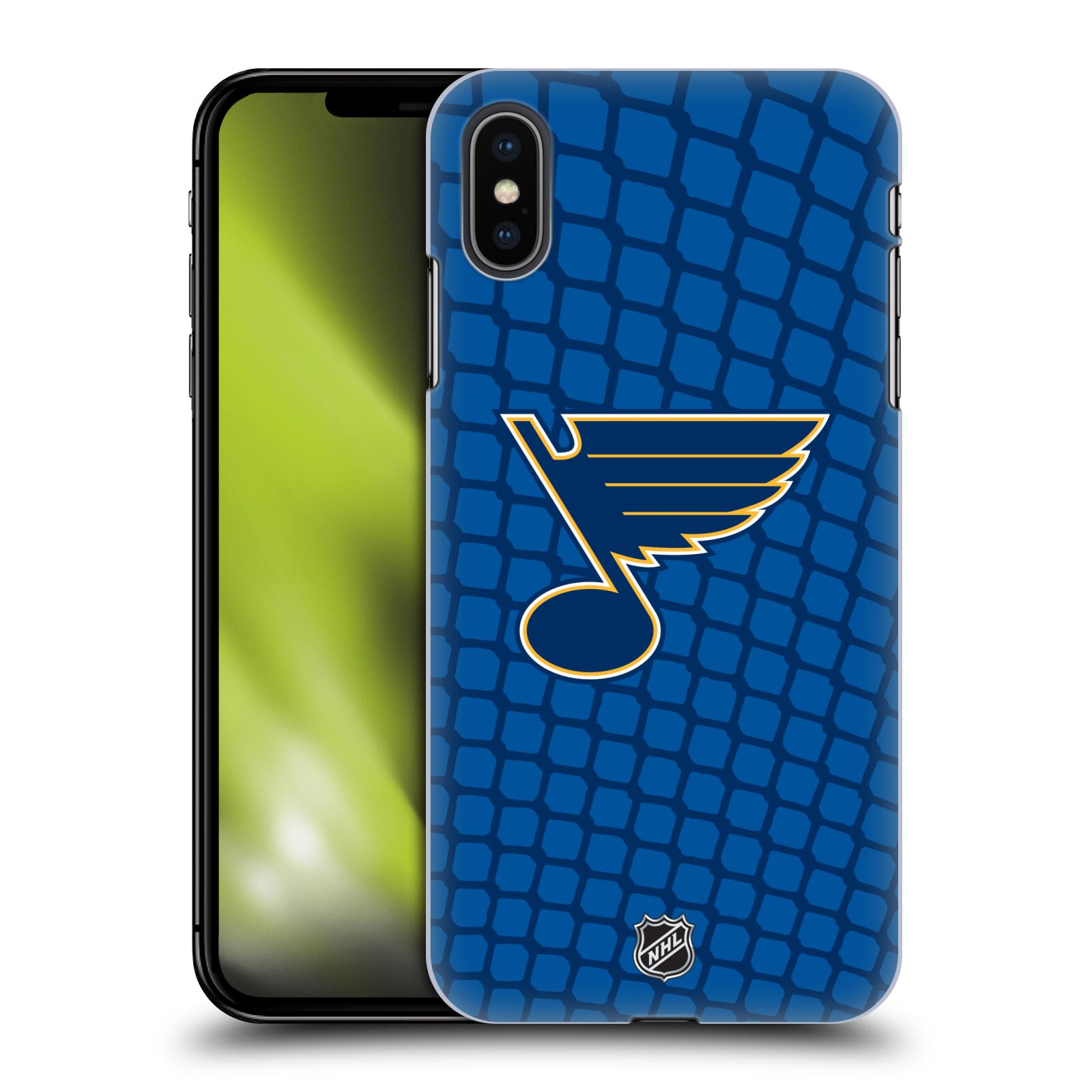 Pouzdro na mobil Apple Iphone XS MAX - HEAD CASE - Hokej NHL - St. Louis Blues - Znak v brance