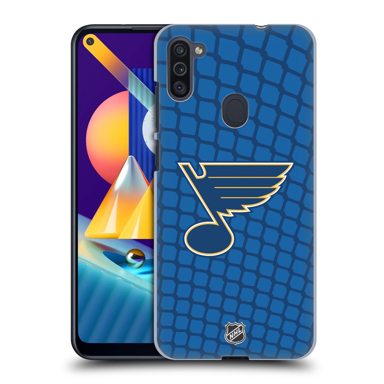 Pouzdro na mobil Samsung Galaxy M11 - HEAD CASE - Hokej NHL - St. Louis Blues - Znak v brance