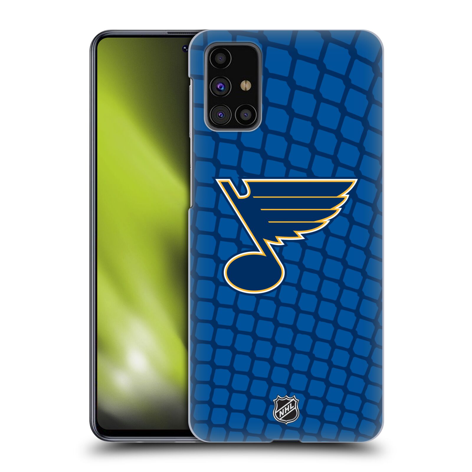 Pouzdro na mobil Samsung Galaxy M31s - HEAD CASE - Hokej NHL - St. Louis Blues - Znak v brance
