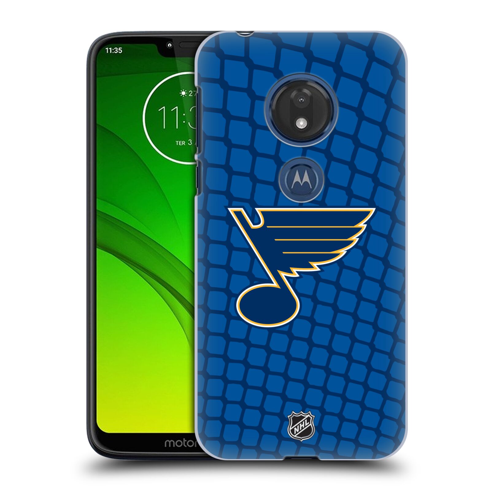 Pouzdro na mobil Motorola Moto G7 Play - HEAD CASE - Hokej NHL - St. Louis Blues - Znak v brance