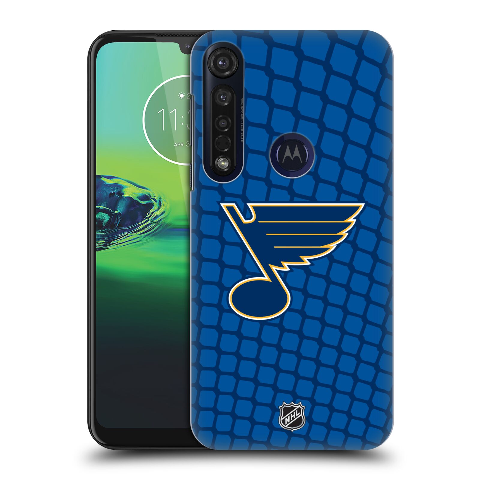 Pouzdro na mobil Motorola Moto G8 PLUS - HEAD CASE - Hokej NHL - St. Louis Blues - Znak v brance