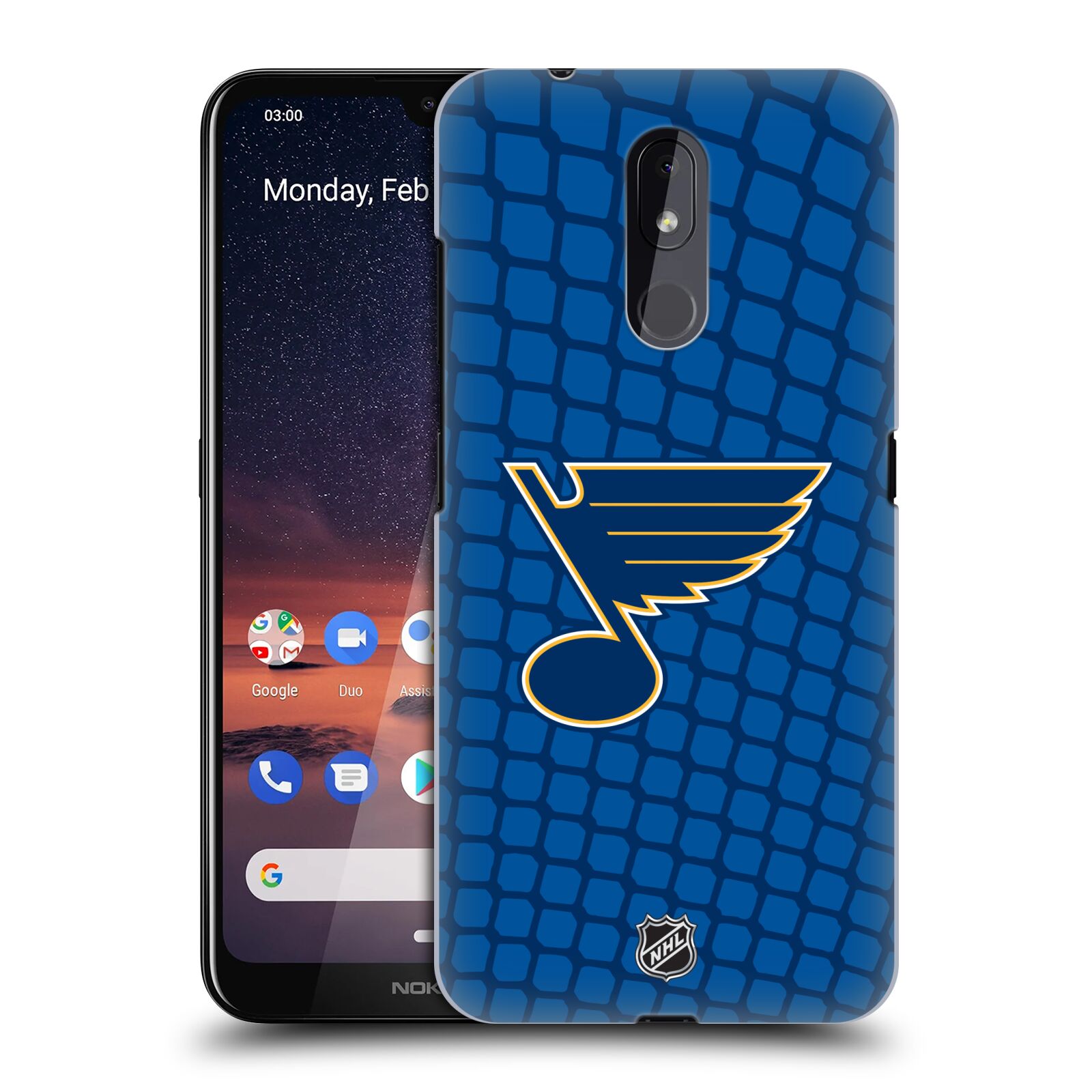 Pouzdro na mobil Nokia 3.2 - HEAD CASE - Hokej NHL - St. Louis Blues - Znak v brance