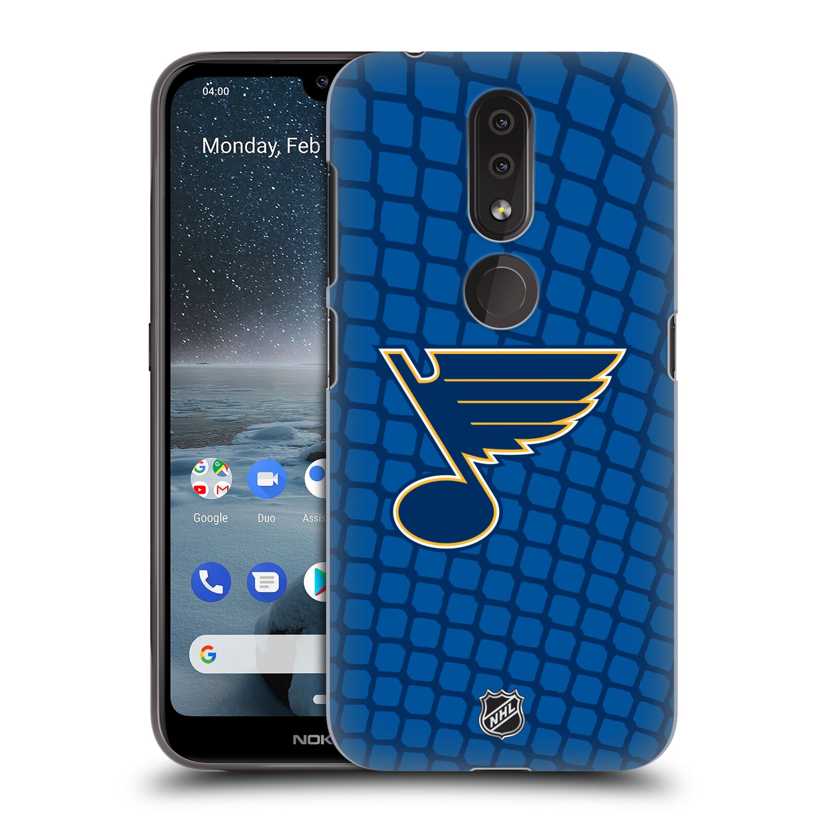 Pouzdro na mobil Nokia 4.2 - HEAD CASE - Hokej NHL - St. Louis Blues - Znak v brance