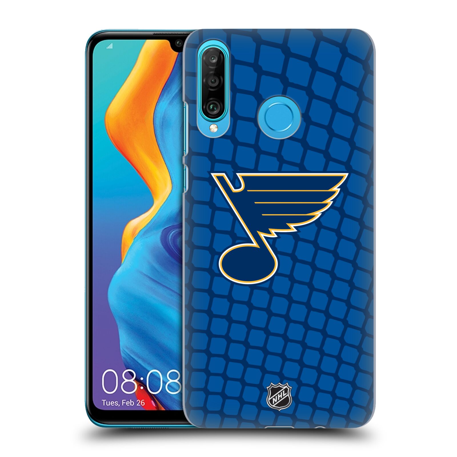 Pouzdro na mobil Huawei P30 LITE - HEAD CASE - Hokej NHL - St. Louis Blues - Znak v brance