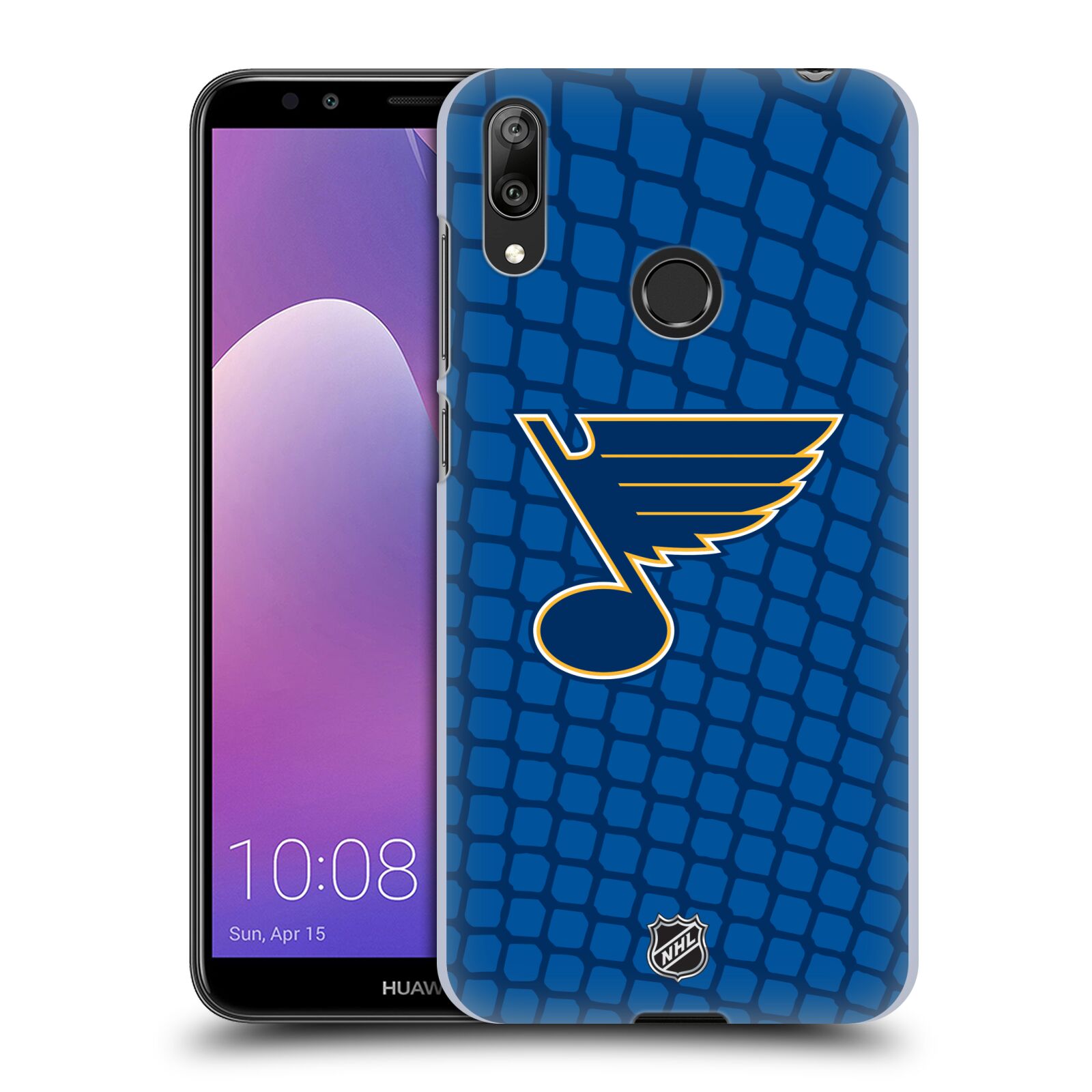 Pouzdro na mobil Huawei Y7 2019 - HEAD CASE - Hokej NHL - St. Louis Blues - Znak v brance