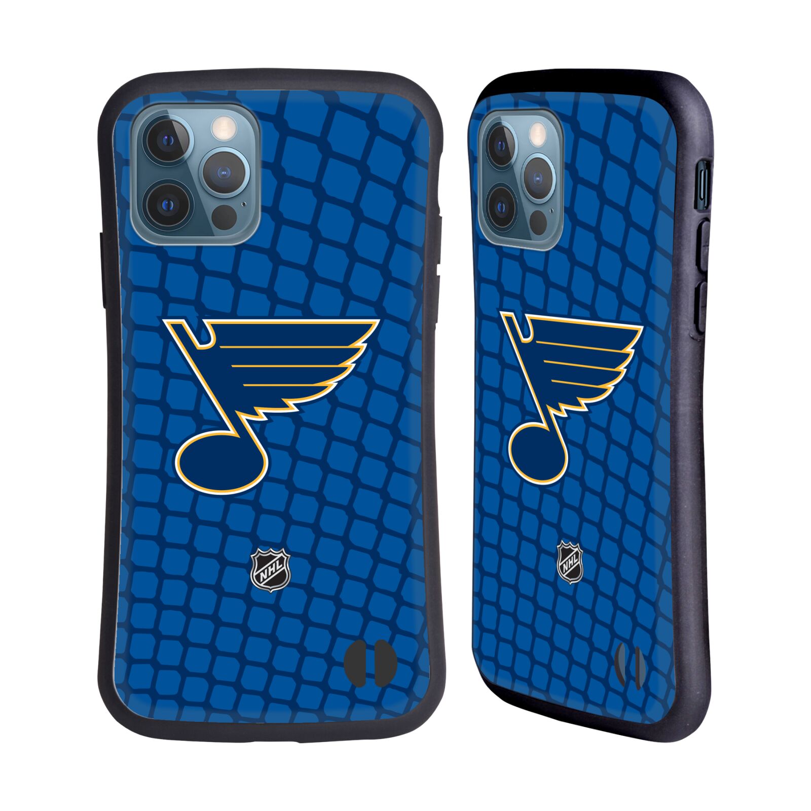 Obal na mobil Apple iPhone 12 / 12 PRO - HEAD CASE - NHL - Síť branka St Louis Blues