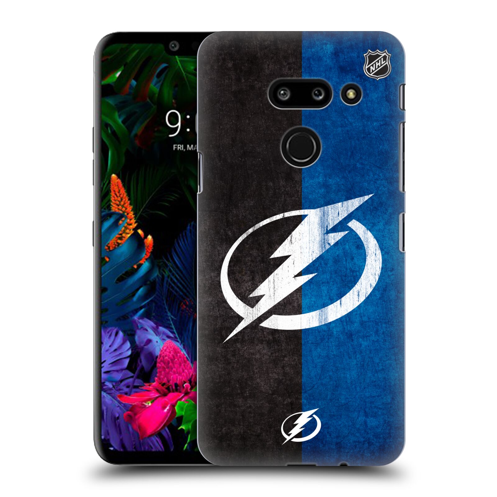 Pouzdro na mobil LG G8 ThinQ - HEAD CASE - Hokej NHL - Tampa Bay Lightning - Znak pruhy