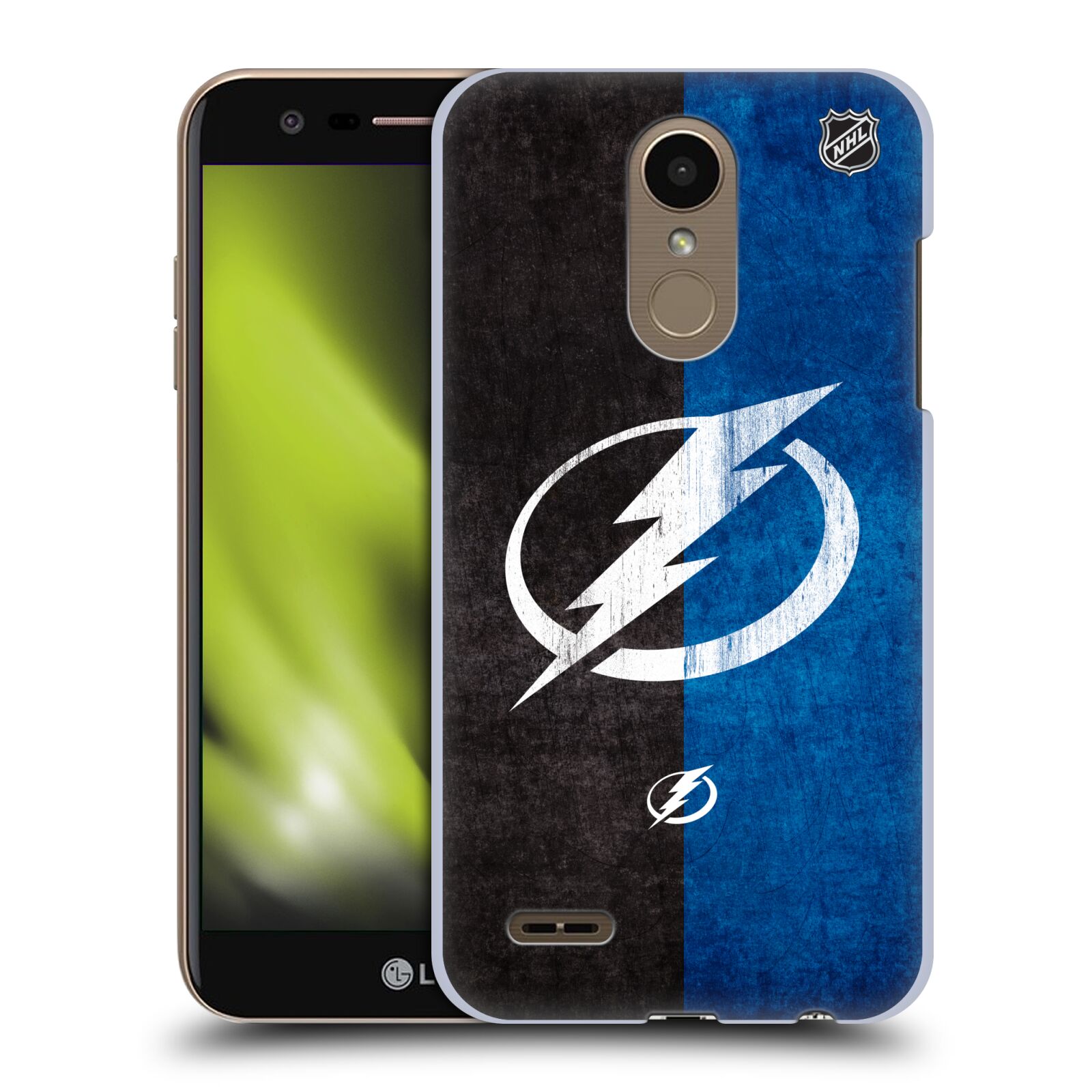 Pouzdro na mobil LG K10 2018 - HEAD CASE - Hokej NHL - Tampa Bay Lightning - Znak pruhy