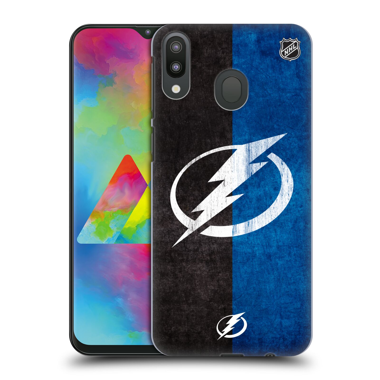 Pouzdro na mobil Samsung Galaxy M20 - HEAD CASE - Hokej NHL - Tampa Bay Lightning - Znak pruhy