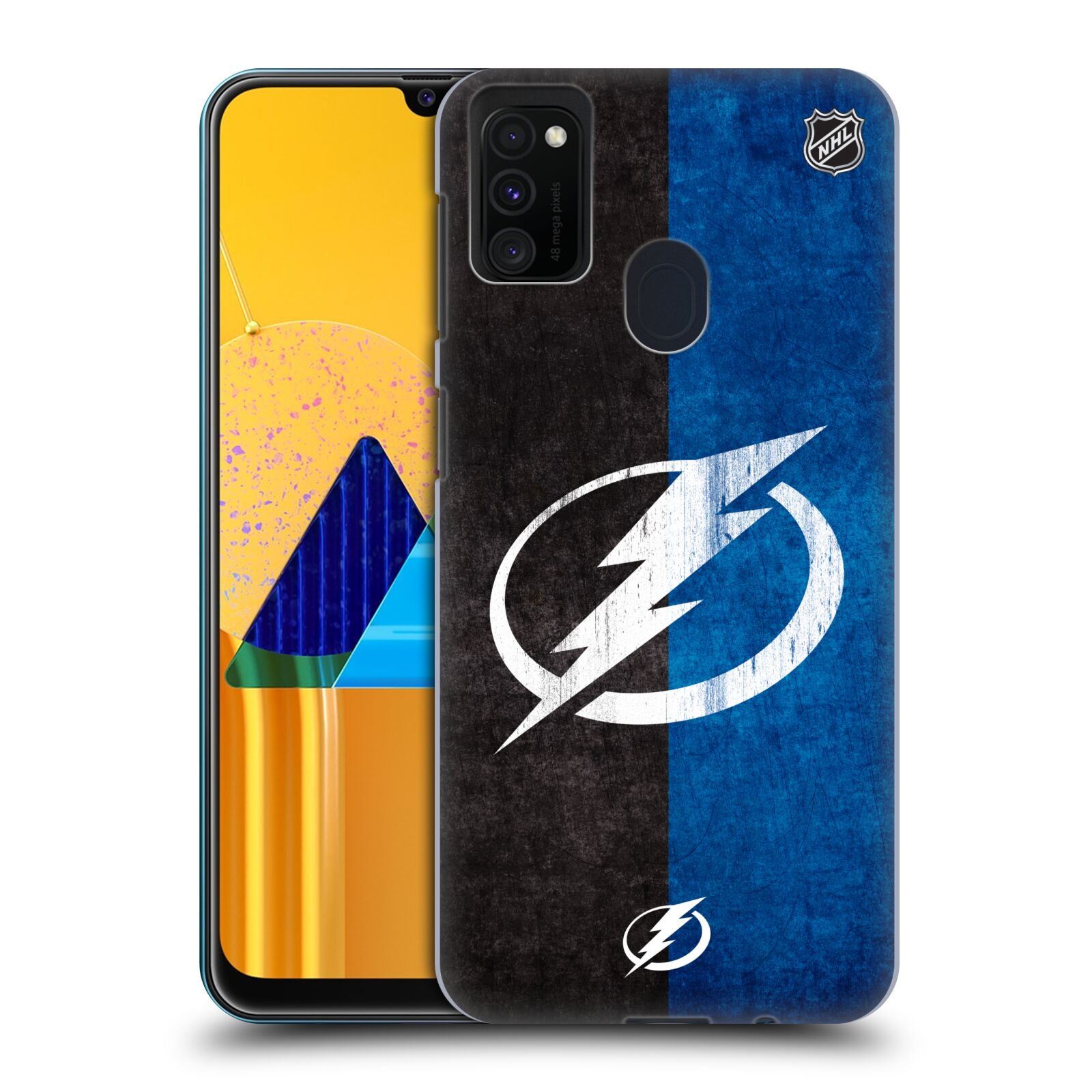 Pouzdro na mobil Samsung Galaxy M21 - HEAD CASE - Hokej NHL - Tampa Bay Lightning - Znak pruhy