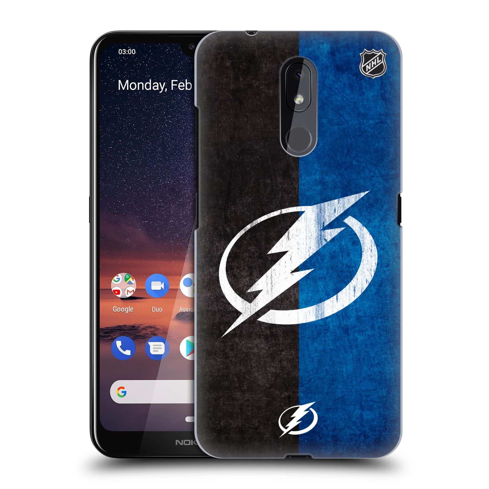 Pouzdro na mobil Nokia 3.2 - HEAD CASE - Hokej NHL - Tampa Bay Lightning - Znak pruhy