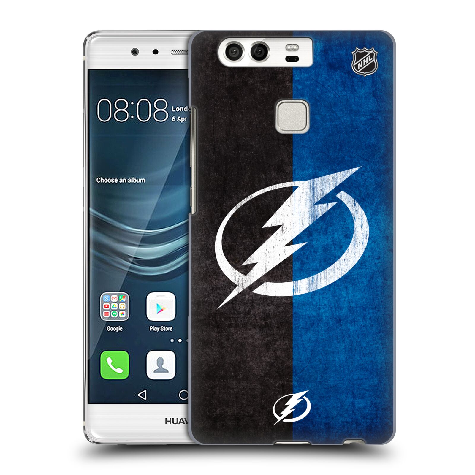 Pouzdro na mobil Huawei P9 / P9 DUAL SIM - HEAD CASE - Hokej NHL - Tampa Bay Lightning - Znak pruhy