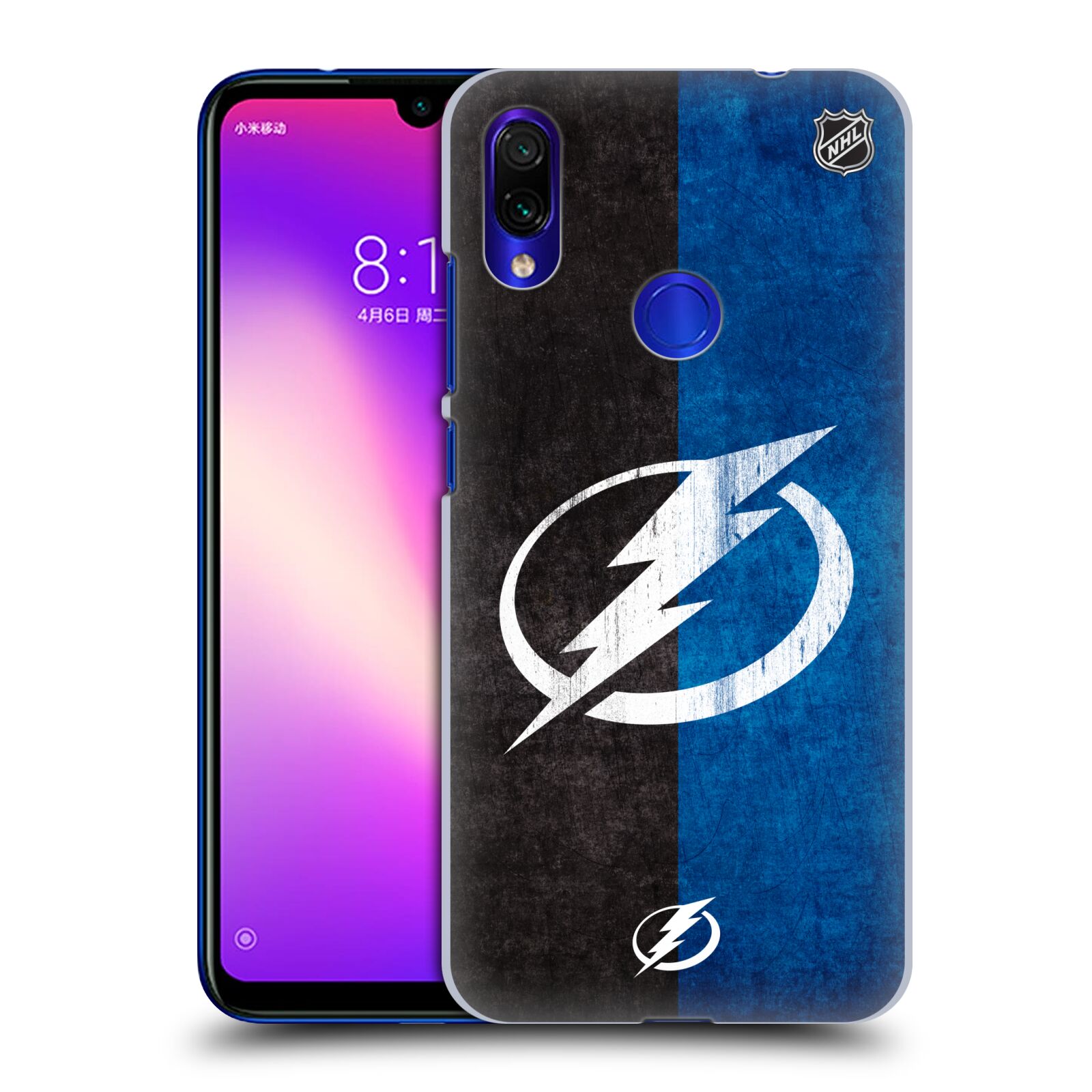 Pouzdro na mobil Xiaomi Redmi Note 7 - HEAD CASE - Hokej NHL - Tampa Bay Lightning - Znak pruhy