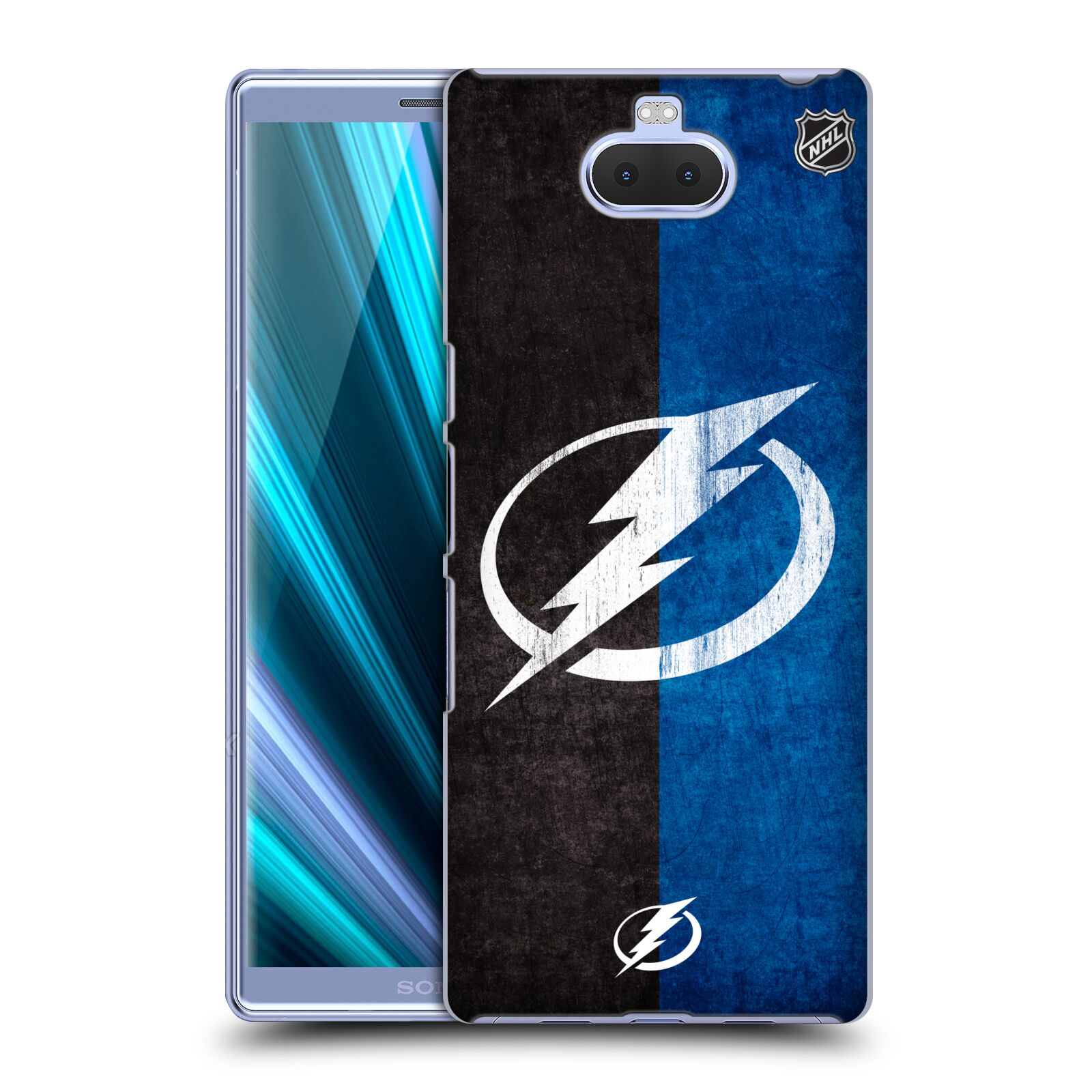 Pouzdro na mobil Sony Xperia 10 - HEAD CASE - Hokej NHL - Tampa Bay Lightning - Znak pruhy