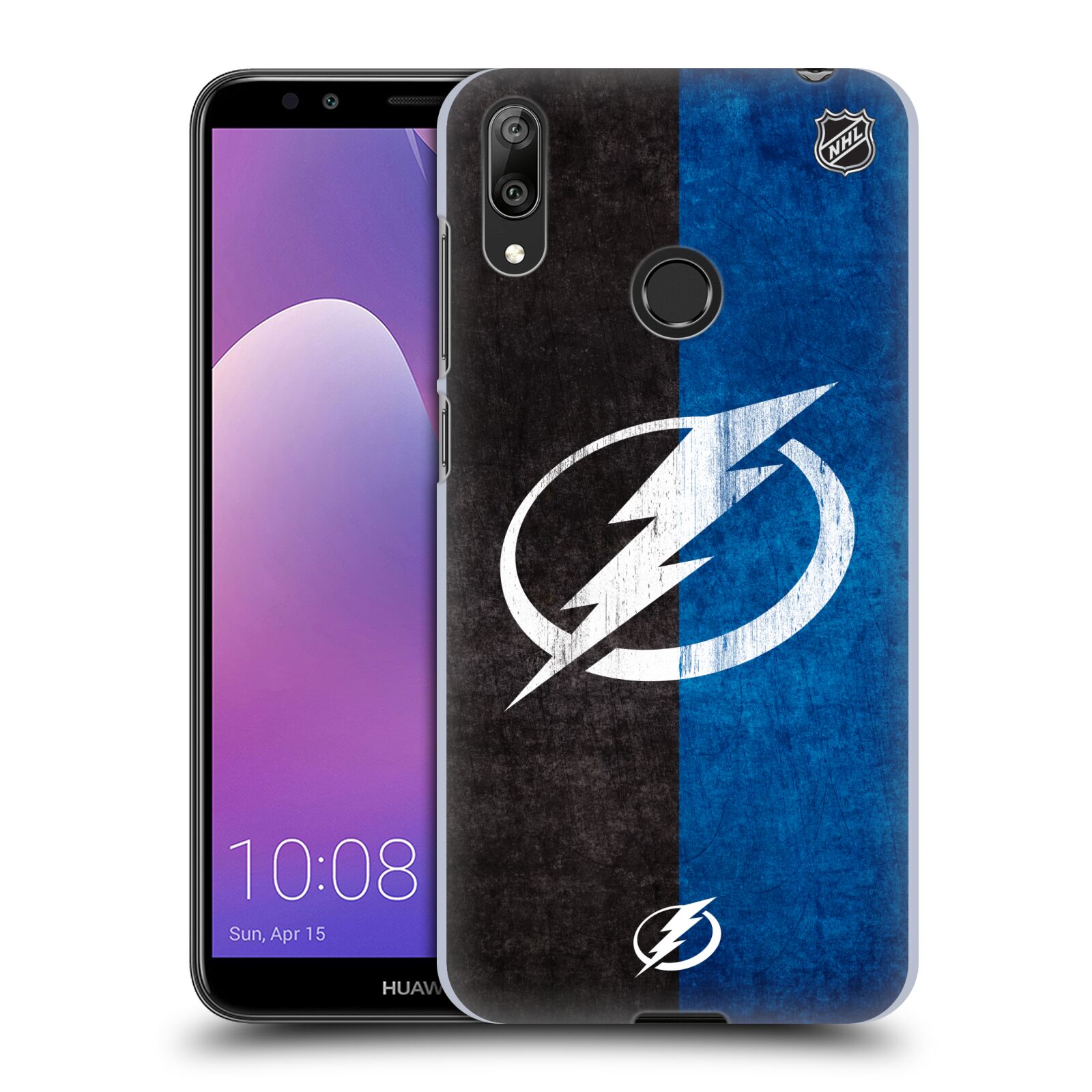 Pouzdro na mobil Huawei Y7 2019 - HEAD CASE - Hokej NHL - Tampa Bay Lightning - Znak pruhy