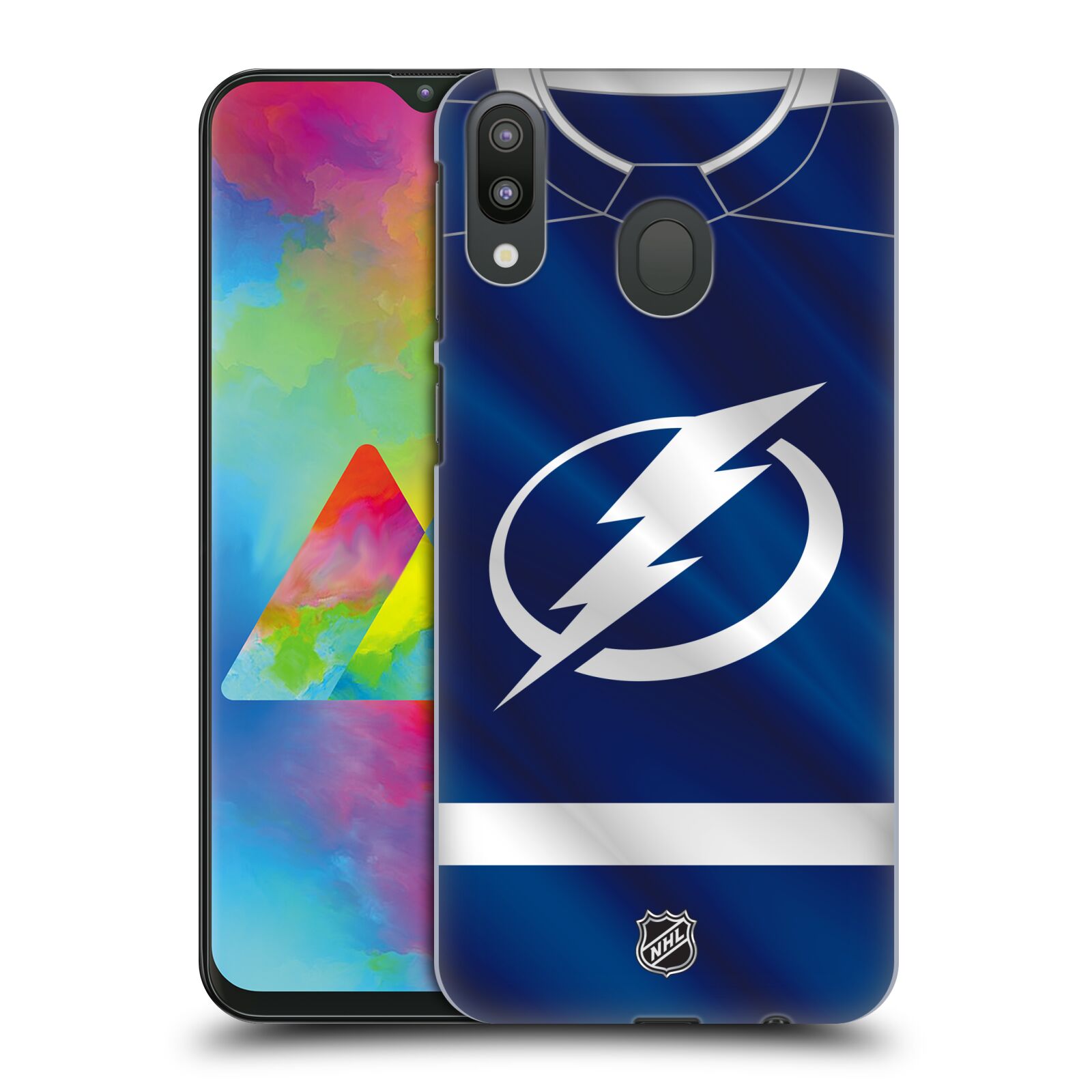 Pouzdro na mobil Samsung Galaxy M20 - HEAD CASE - Hokej NHL - Tampa Bay Lightning - Znak dres