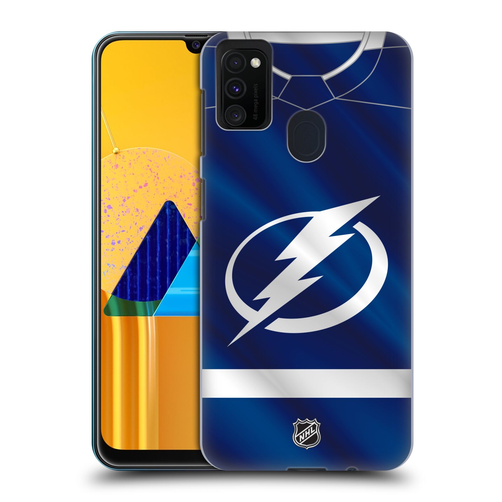 Pouzdro na mobil Samsung Galaxy M21 - HEAD CASE - Hokej NHL - Tampa Bay Lightning - Znak dres