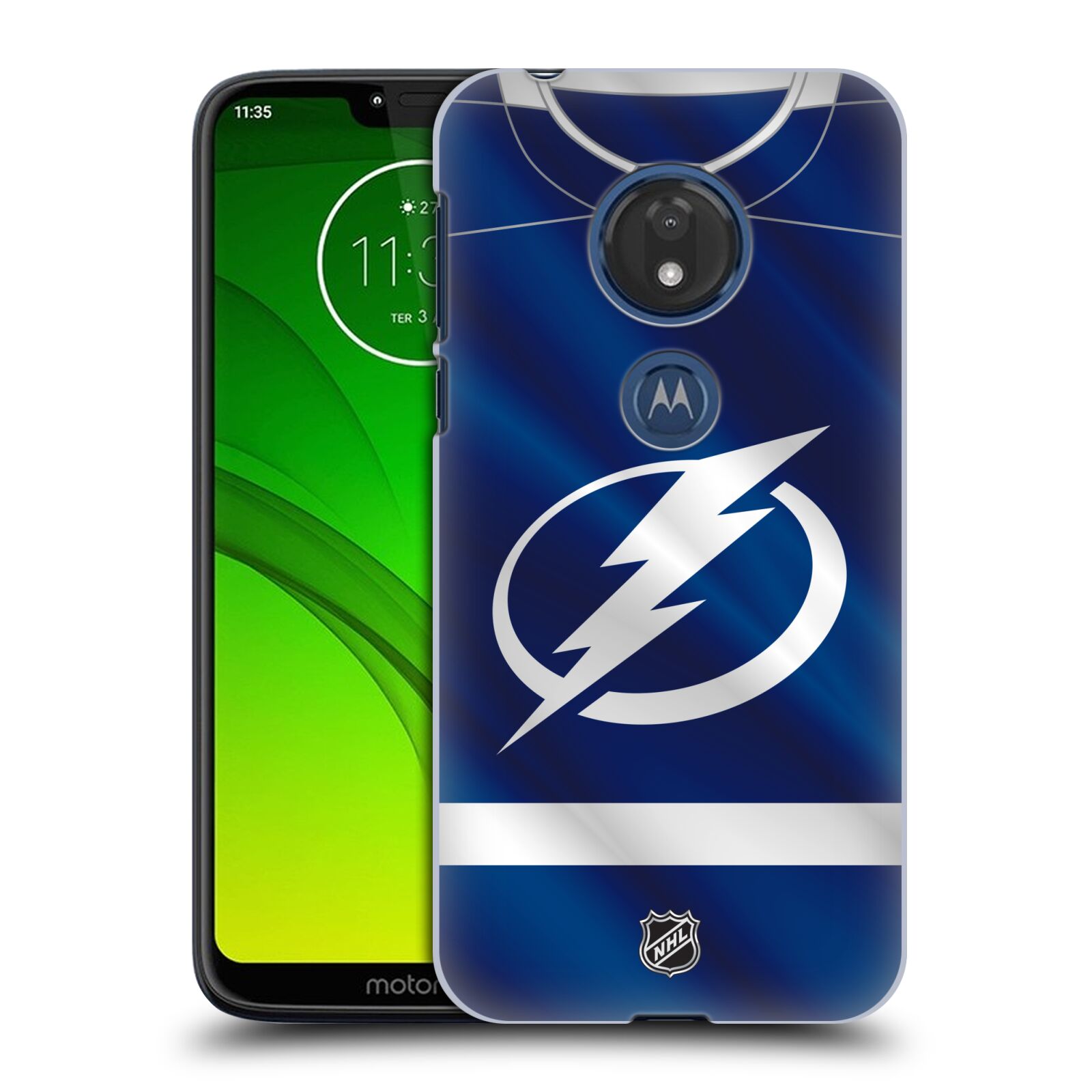 Pouzdro na mobil Motorola Moto G7 Play - HEAD CASE - Hokej NHL - Tampa Bay Lightning - Znak dres