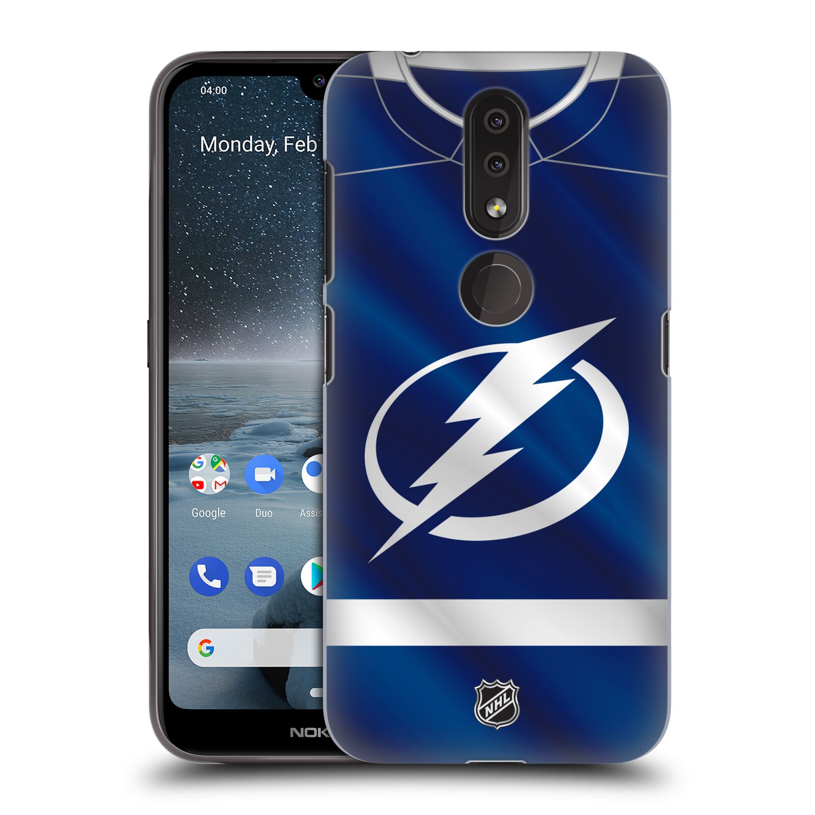 Pouzdro na mobil Nokia 4.2 - HEAD CASE - Hokej NHL - Tampa Bay Lightning - Znak dres