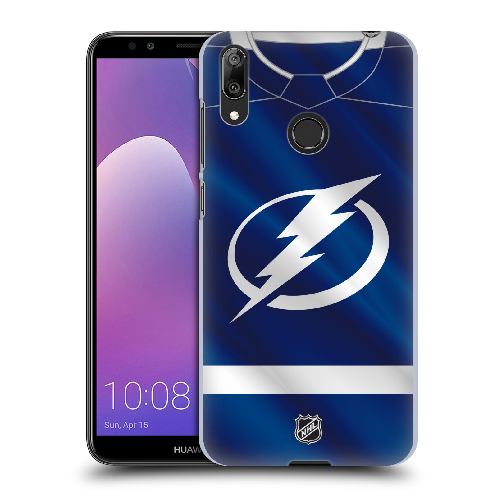 Pouzdro na mobil Huawei Y7 2019 - HEAD CASE - Hokej NHL - Tampa Bay Lightning - Znak dres