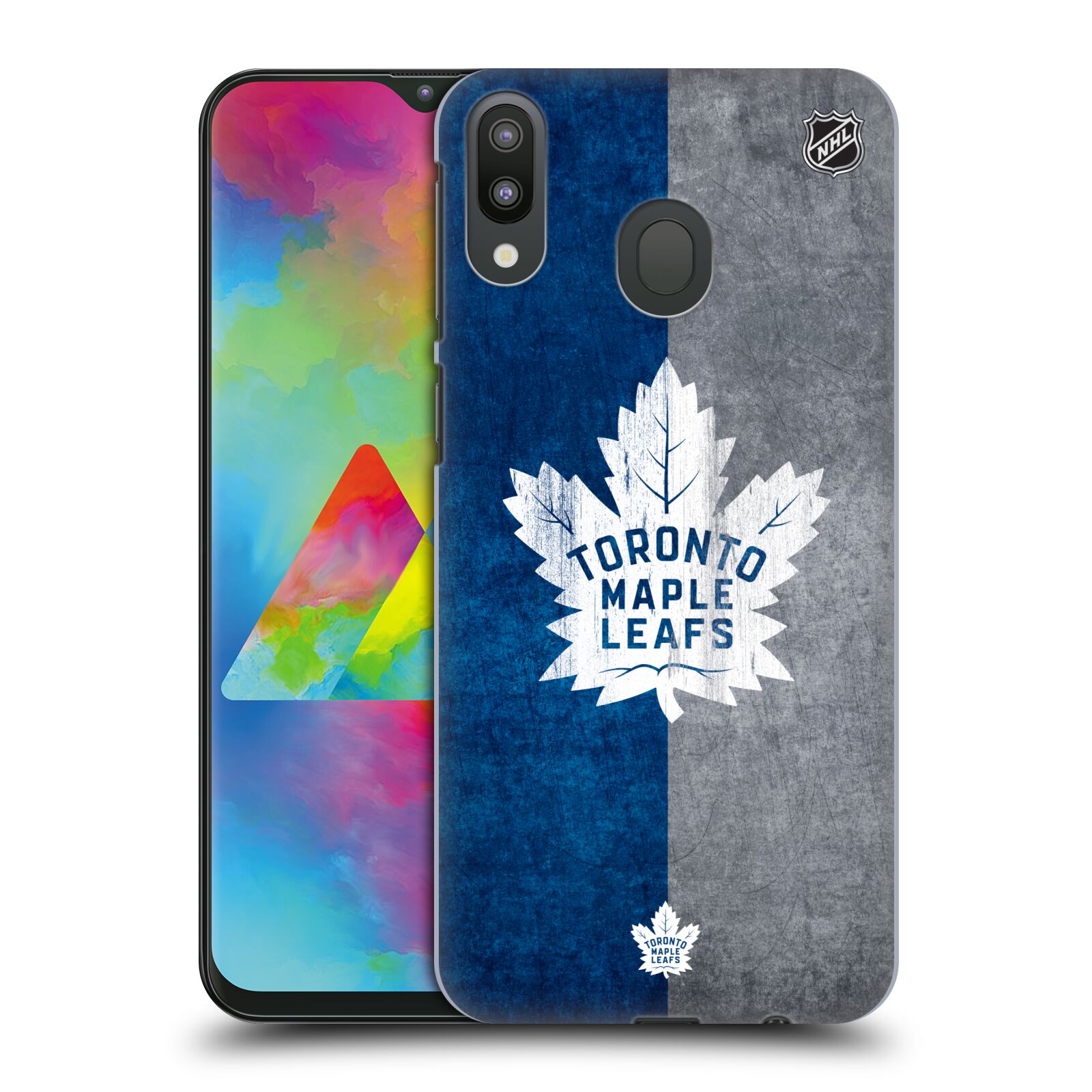 Pouzdro na mobil Samsung Galaxy M20 - HEAD CASE - Hokej NHL - Toronto Maple Leafs - Znak pruhy