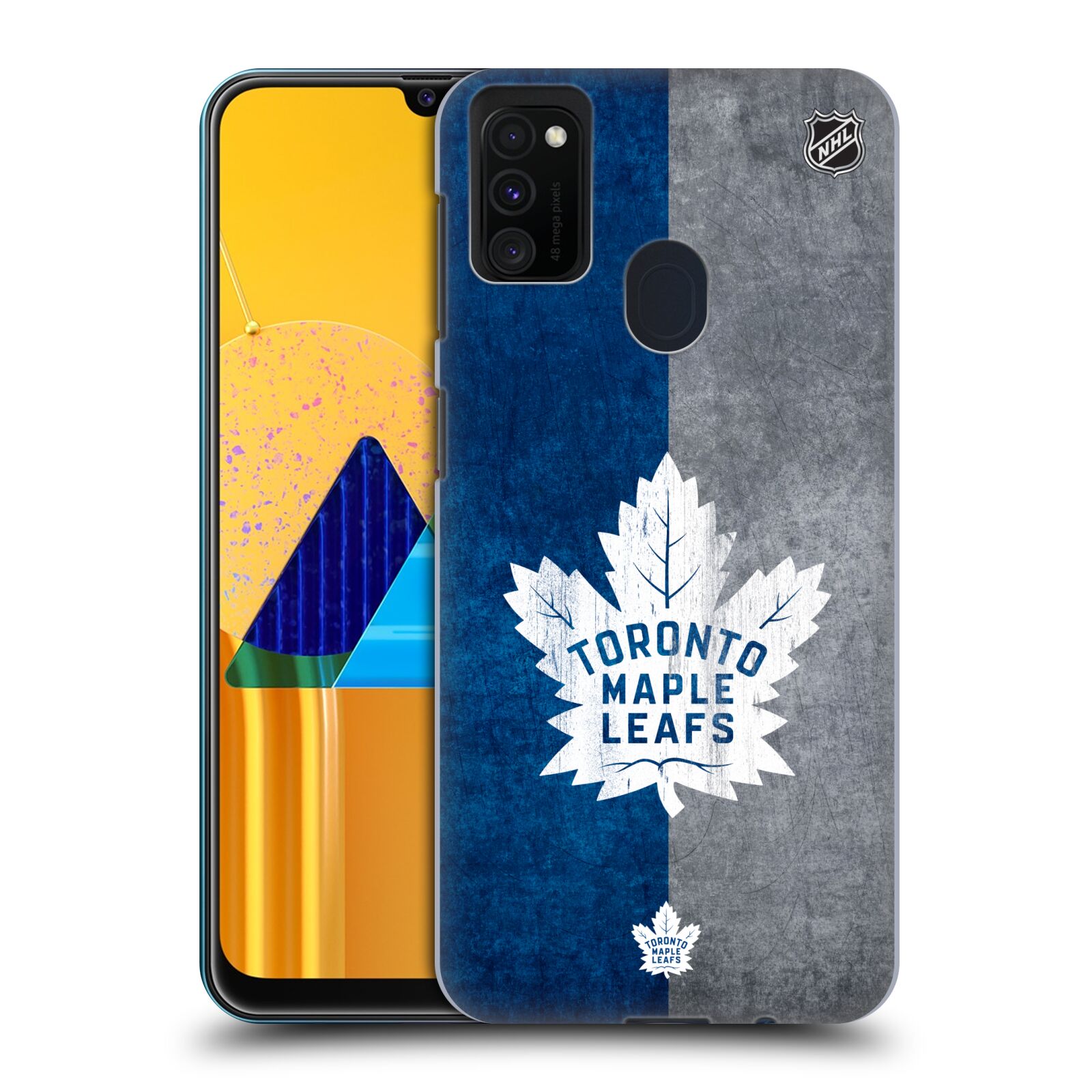 Pouzdro na mobil Samsung Galaxy M21 - HEAD CASE - Hokej NHL - Toronto Maple Leafs - Znak pruhy