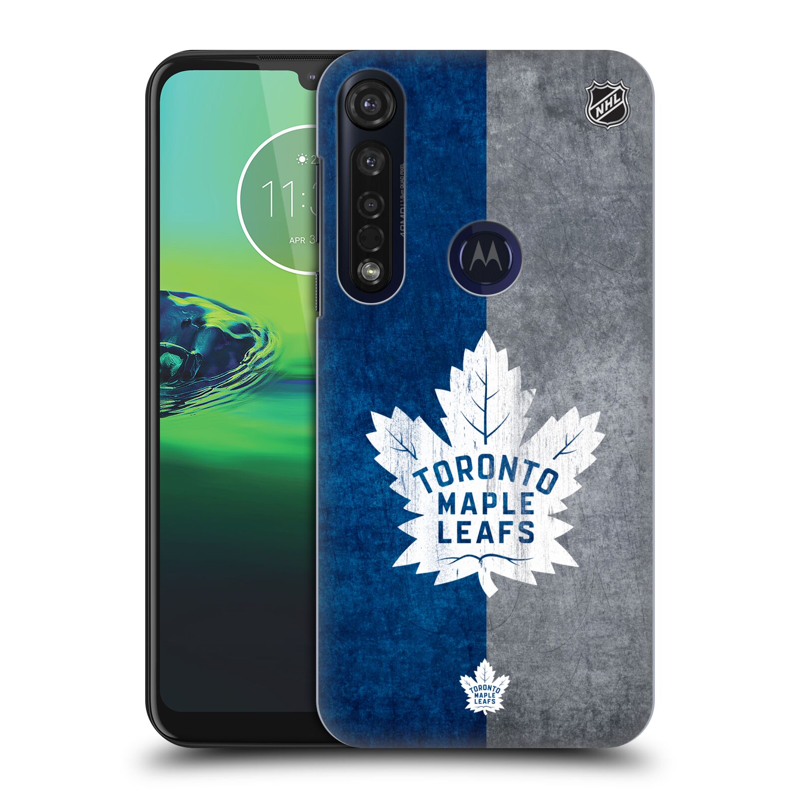 Pouzdro na mobil Motorola Moto G8 PLUS - HEAD CASE - Hokej NHL - Toronto Maple Leafs - Znak pruhy