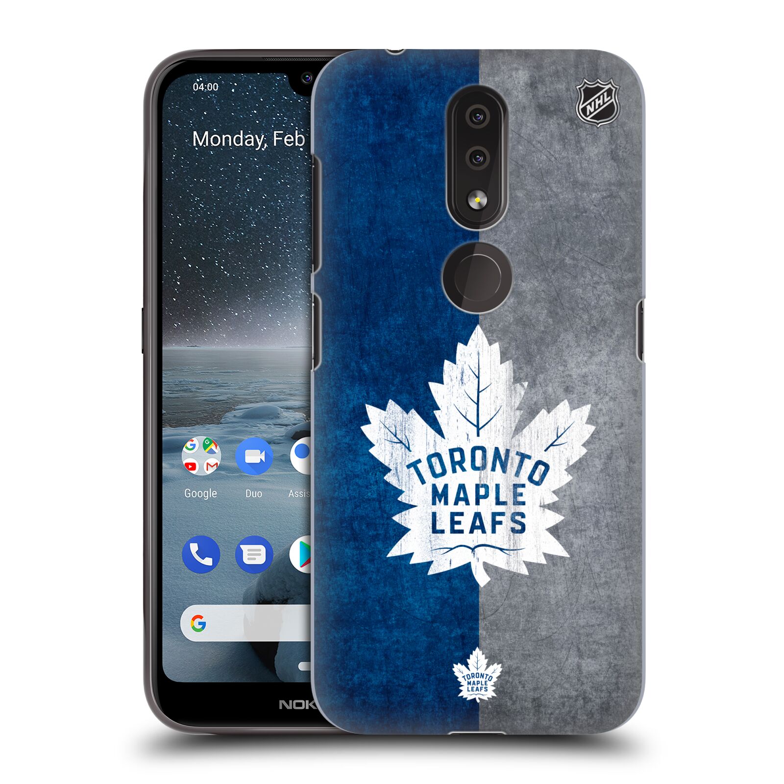 Pouzdro na mobil Nokia 4.2 - HEAD CASE - Hokej NHL - Toronto Maple Leafs - Znak pruhy