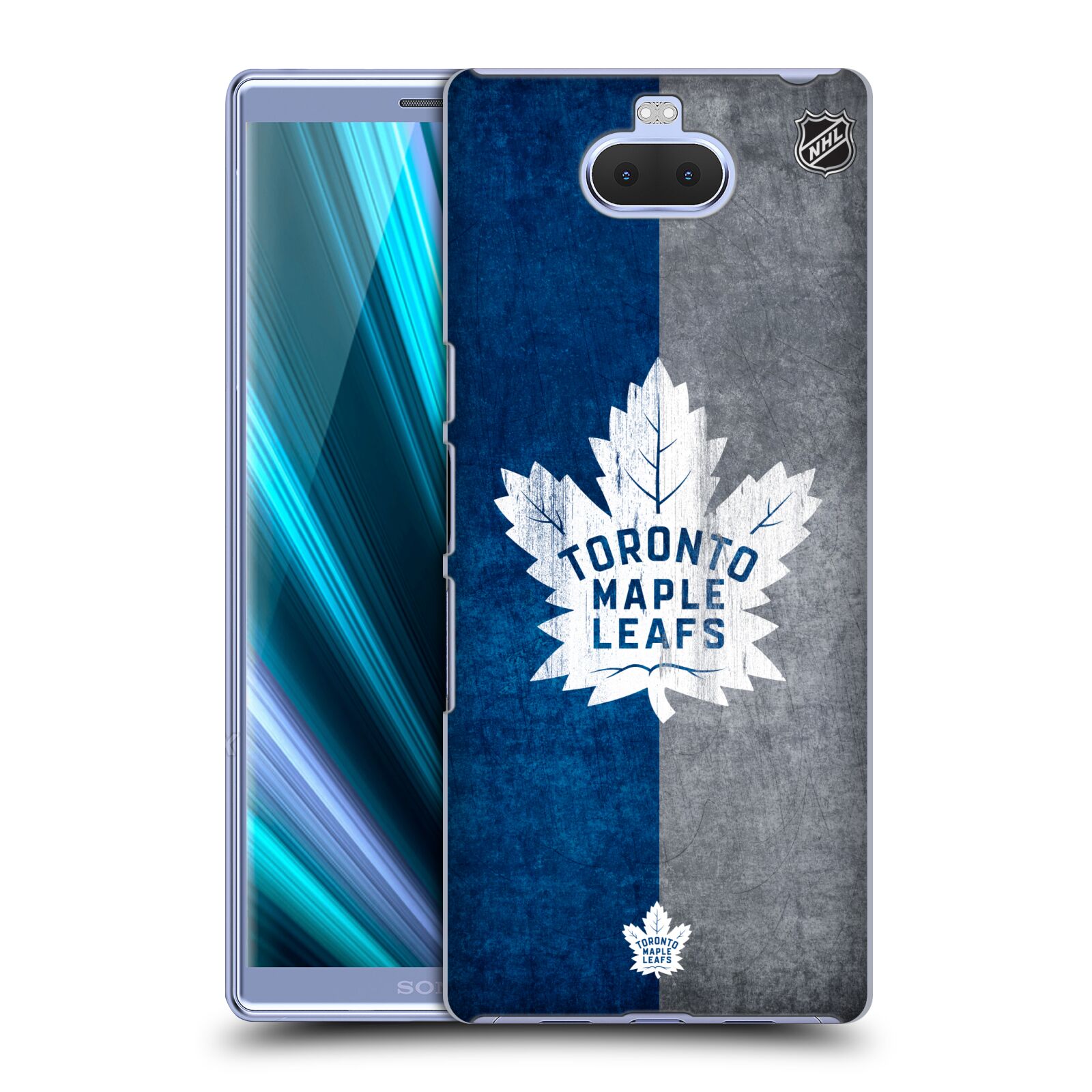 Pouzdro na mobil Sony Xperia 10 - HEAD CASE - Hokej NHL - Toronto Maple Leafs - Znak pruhy