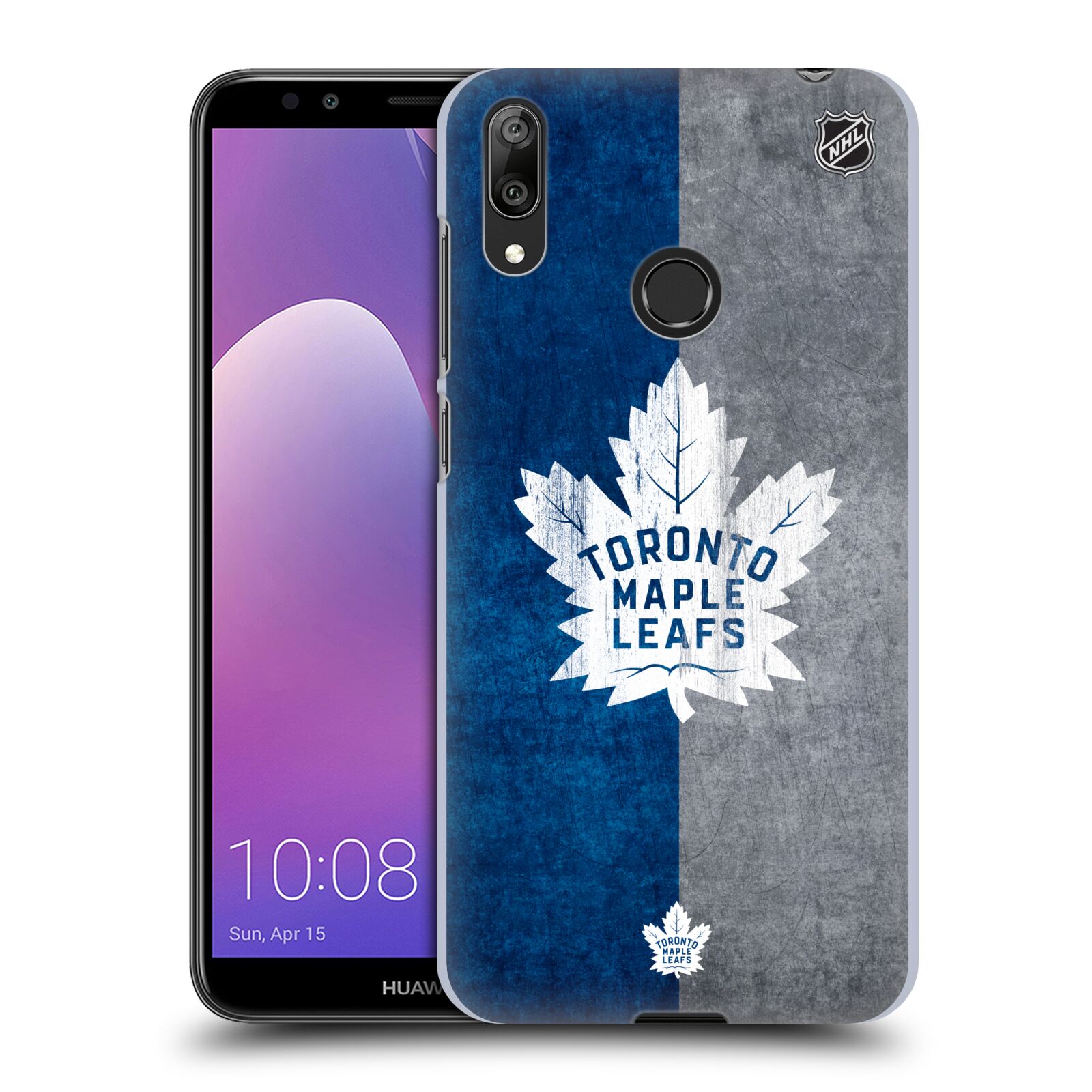 Pouzdro na mobil Huawei Y7 2019 - HEAD CASE - Hokej NHL - Toronto Maple Leafs - Znak pruhy