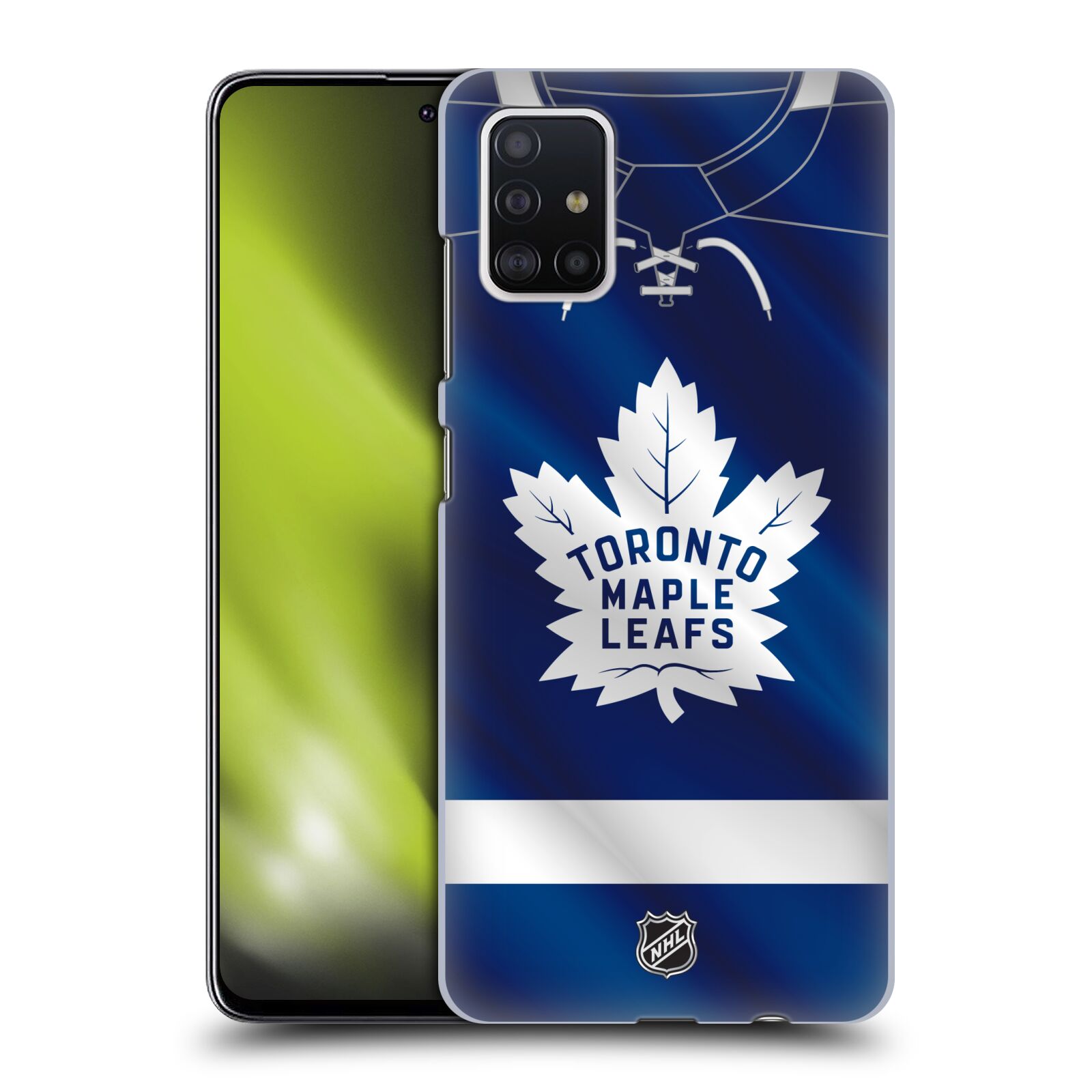 Pouzdro na mobil Samsung Galaxy A51 - HEAD CASE - Hokej NHL - Toronto Maple Leafs - Znak na dresu