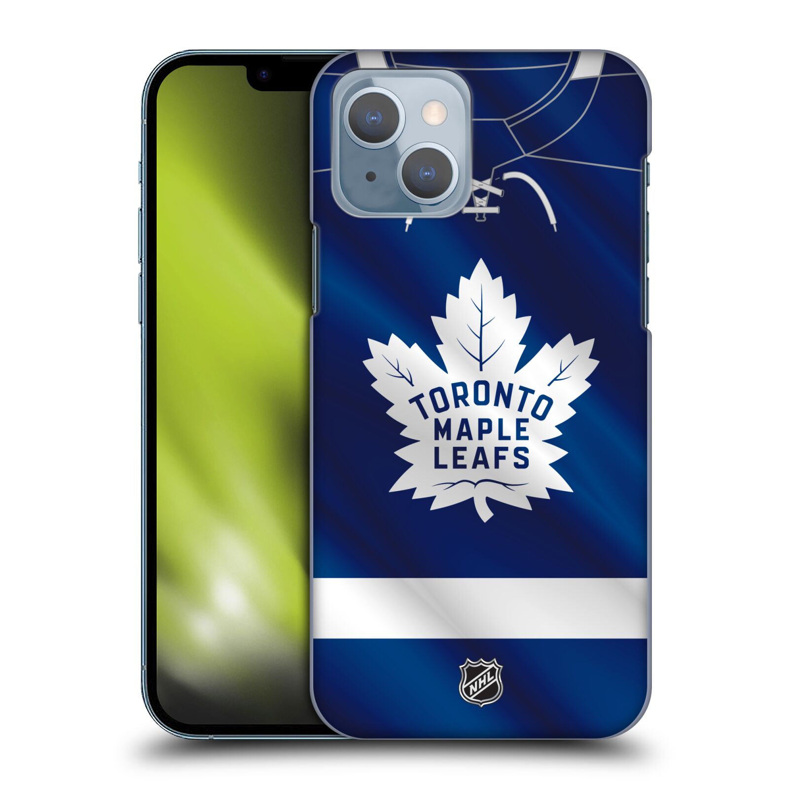 Pouzdro na mobil Apple Iphone 14 - HEAD CASE - Hokej NHL - Toronto Maple Leafs - Znak na dresu