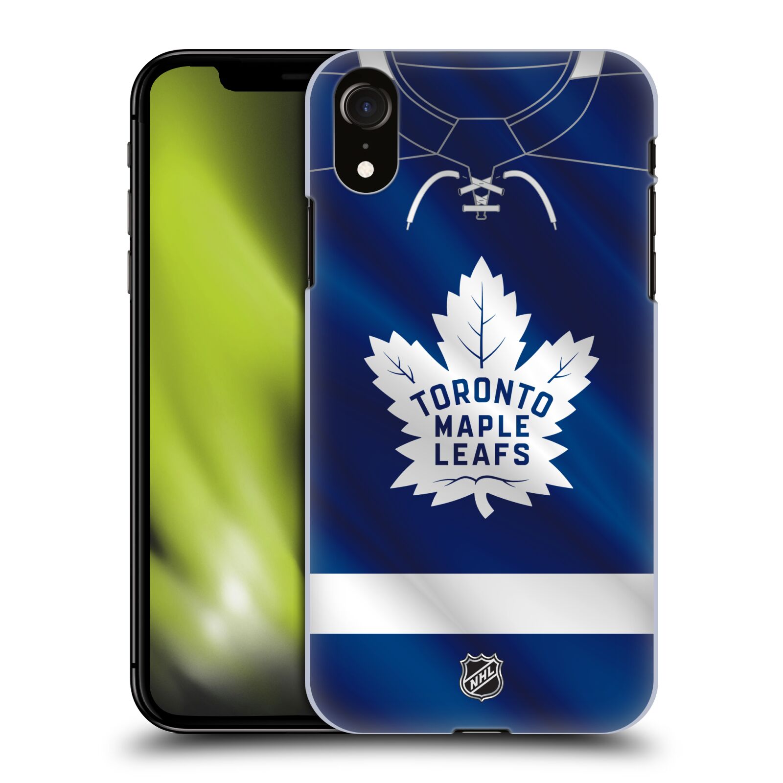 Pouzdro na mobil Apple Iphone XR - HEAD CASE - Hokej NHL - Toronto Maple Leafs - Znak na dresu